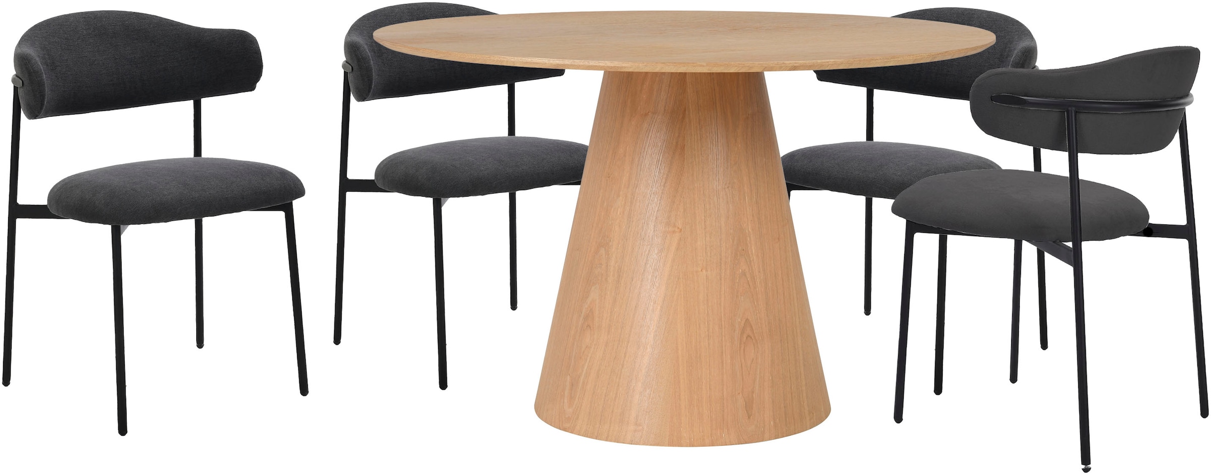 byLIVING Esstisch »Rond«, mit Echtholz-Furnier Eiche natur,rund, Durchmesser 120 cm