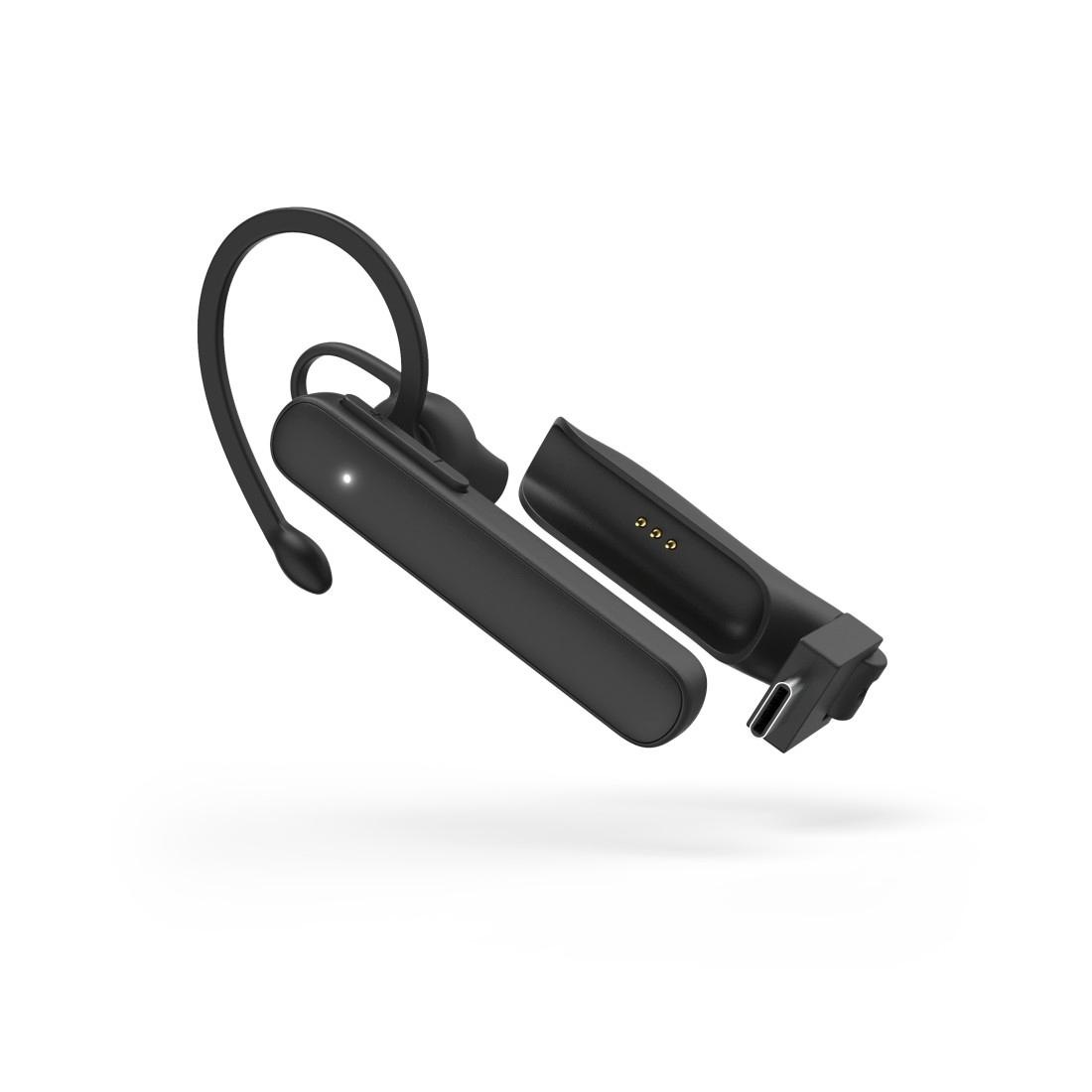 Hama Bluetooth-Kopfhörer »Mono-Bluetooth®-Headset mit Ladestation, kabellos, Multipoint«, Echo Noise Cancellation (ENC)-Stummschaltung-Sprachsteuerung, filtert und unterdrückt Umgebungsgeräusche, incl. Ladestation