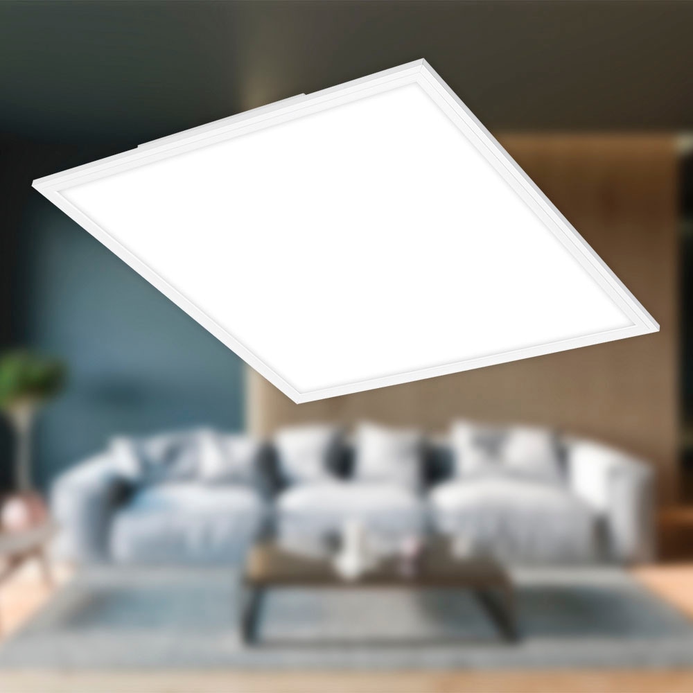 Briloner Leuchten LED Deckenleuchte »7192016 Simple«, Leuchtmittel LED-Board | LED fest integriert, Deckenlampe, 59,5x59,5x6cm, Weiß, 38W, Wohnzimmer, Schlafzimmer, Flur