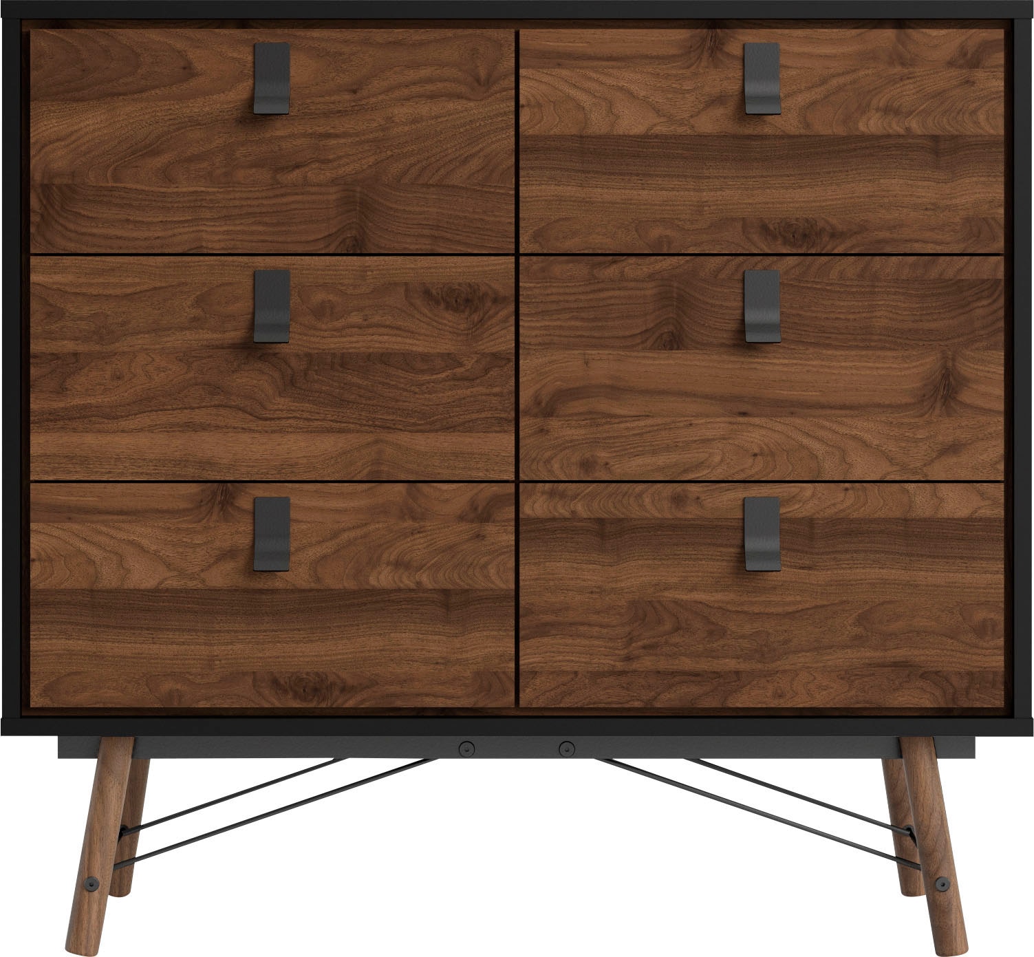 andas Kommode »Ry Aufbewahrung, Schubladenschrank, Stauraum«, Sideboard mit 6 Schubladen, Breite 102 cm, Höhe 95 cm, Massivholzbeine