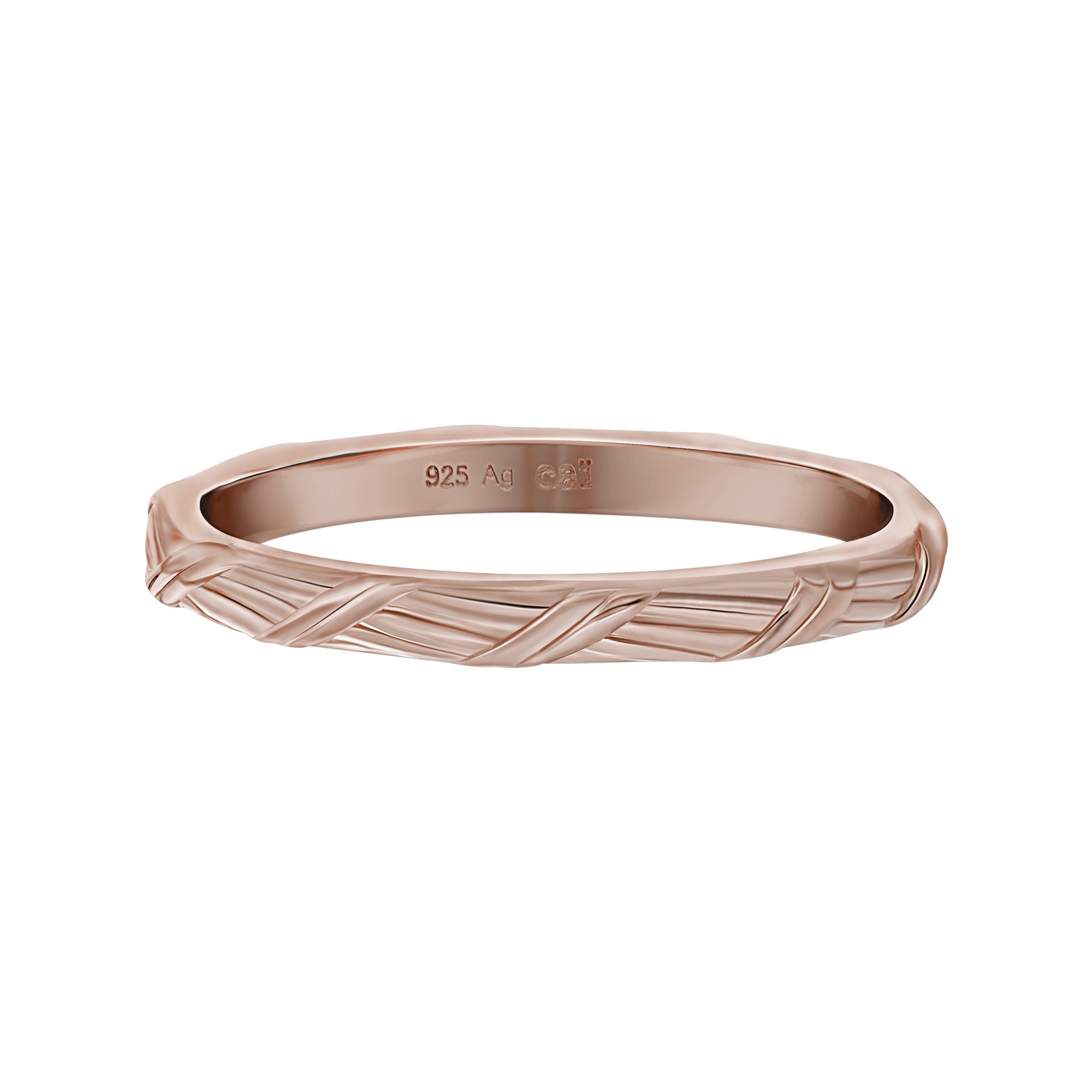 bestellen CAÏ Fingerring Stacking« Flechtoptik online Silber | rosévergoldet »925 BAUR