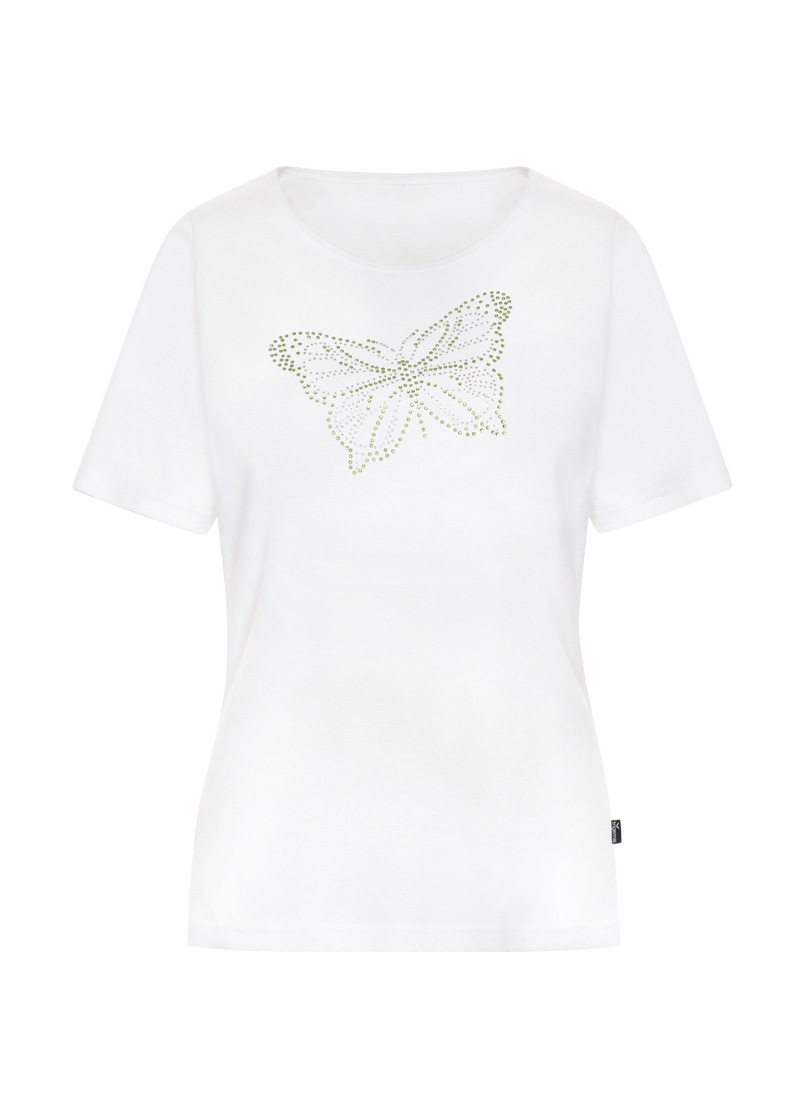 Trigema T-Shirt "TRIGEMA T-Shirt mit Schmetterling aus Strasssteinen" günstig online kaufen