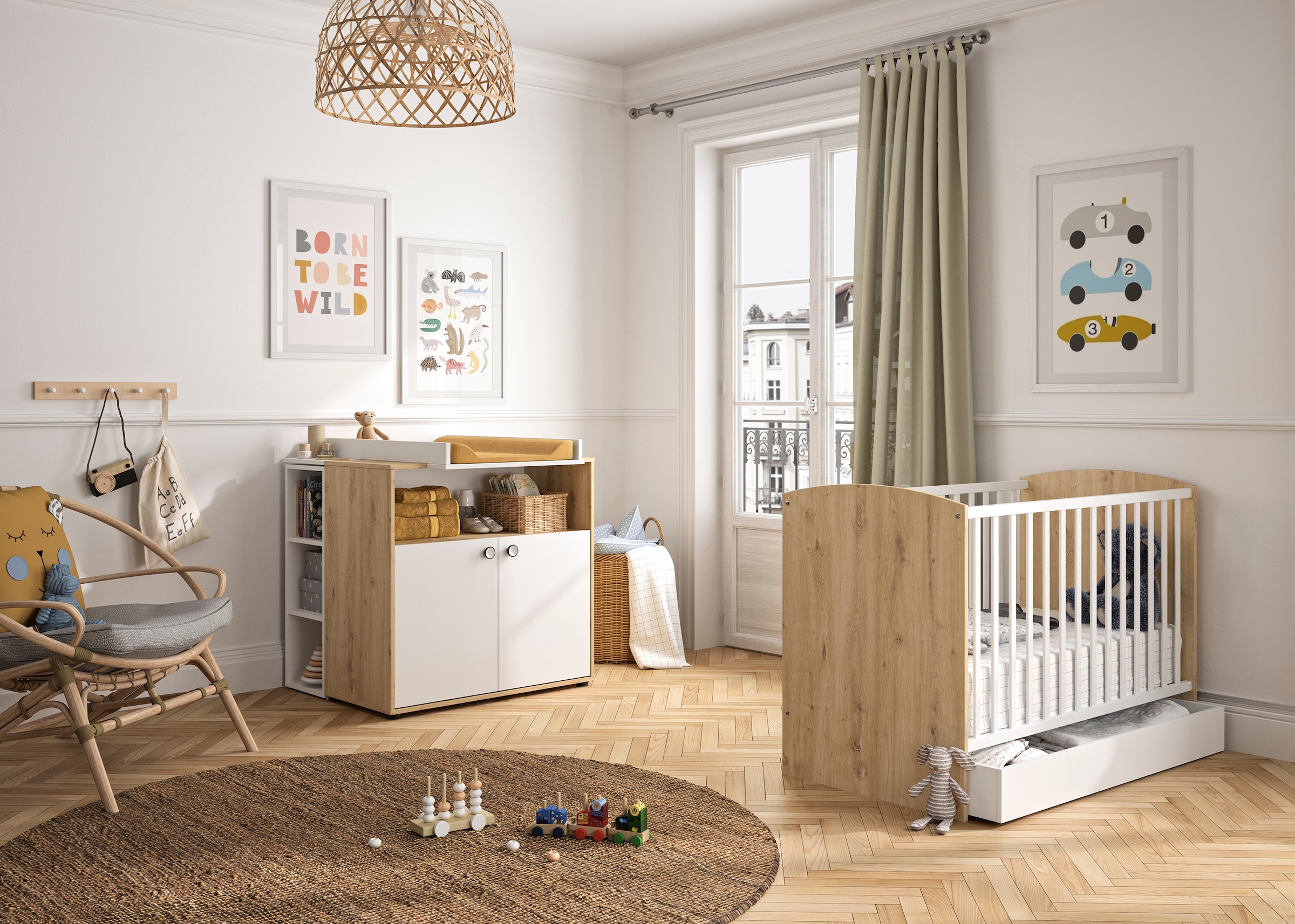 Galipette Babymöbel-Set "Arthur", (5 tlg., mit Bett und Bettschublade, Wick günstig online kaufen