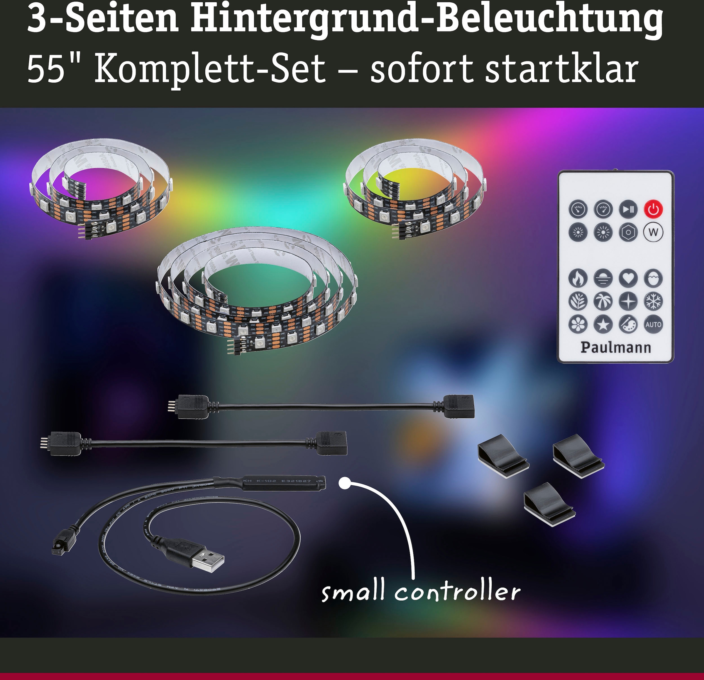Paulmann Strip LED 2m Dynamic | St.-flammig »USB Zoll 55 3,5W«, RGB TV-Beleuchtung 1 Rainbow BAUR LED-Streifen kaufen