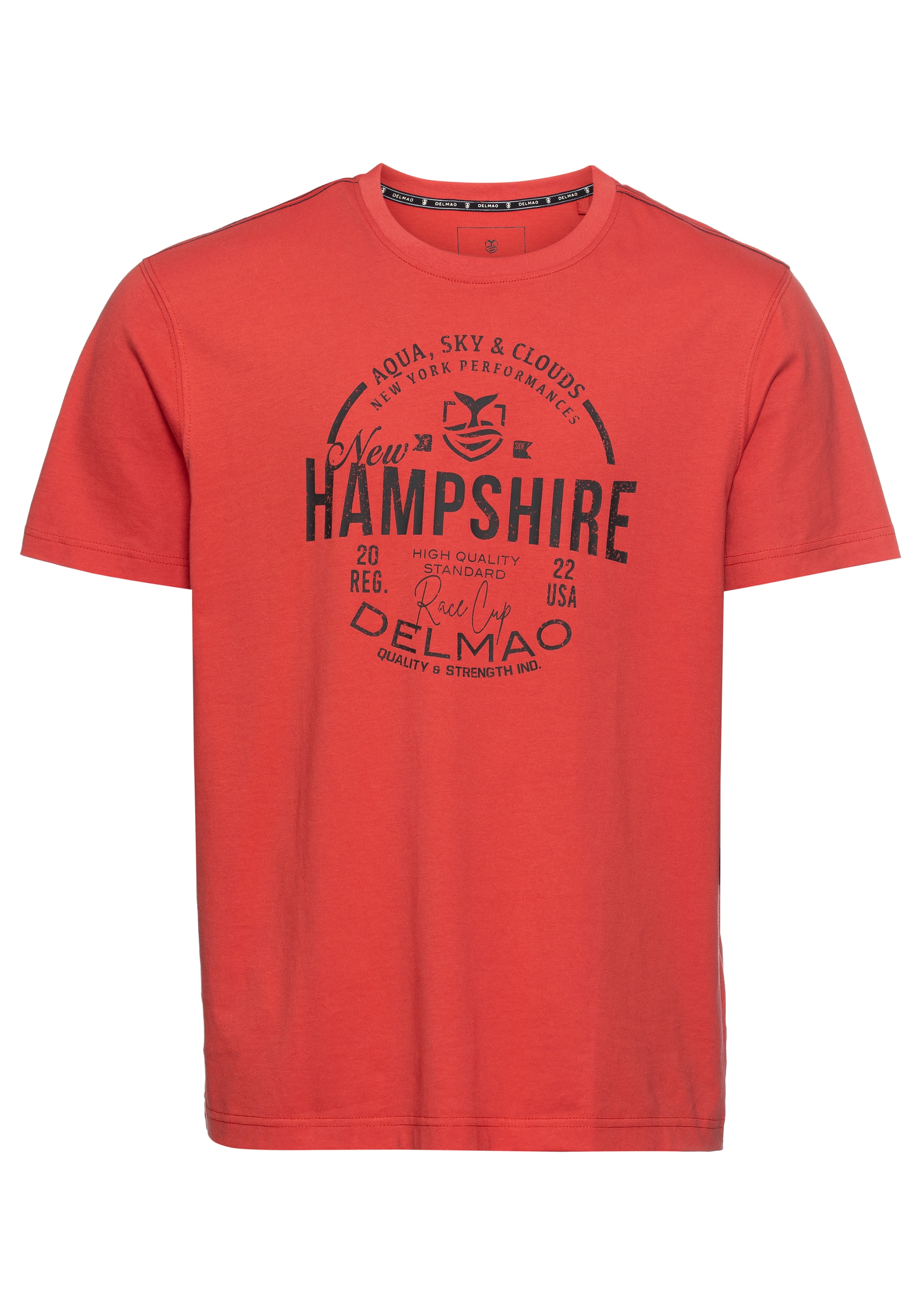 DELMAO T-Shirt, Kurzarm, lässige Passform, mit peppigem Print, aus Baumwolle