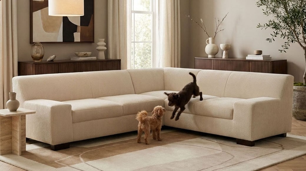 OTTO home Ecksofa "Faxxe 249 x 214 cm, auch mit Schlaffunktion" aus haustierfreundlichem Pet Friendly Cord, L-Form