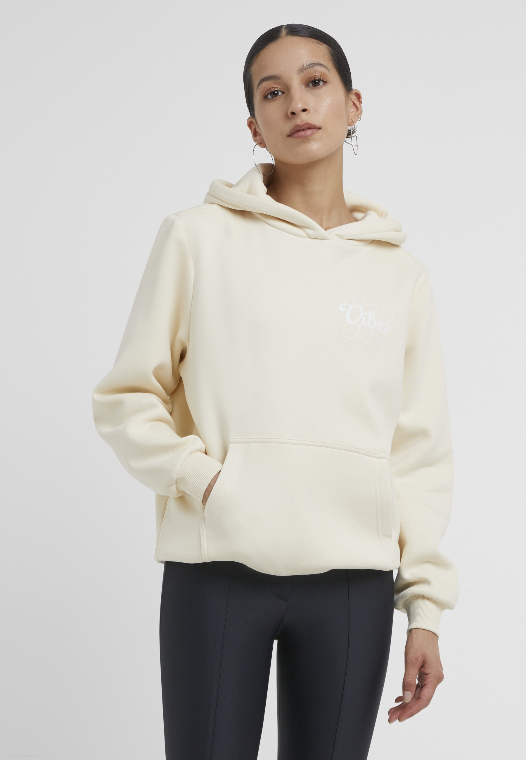 Miss Tee Kapuzensweatshirt »Miss Tee Good Vibes Ladies Fluffy Hoody«
