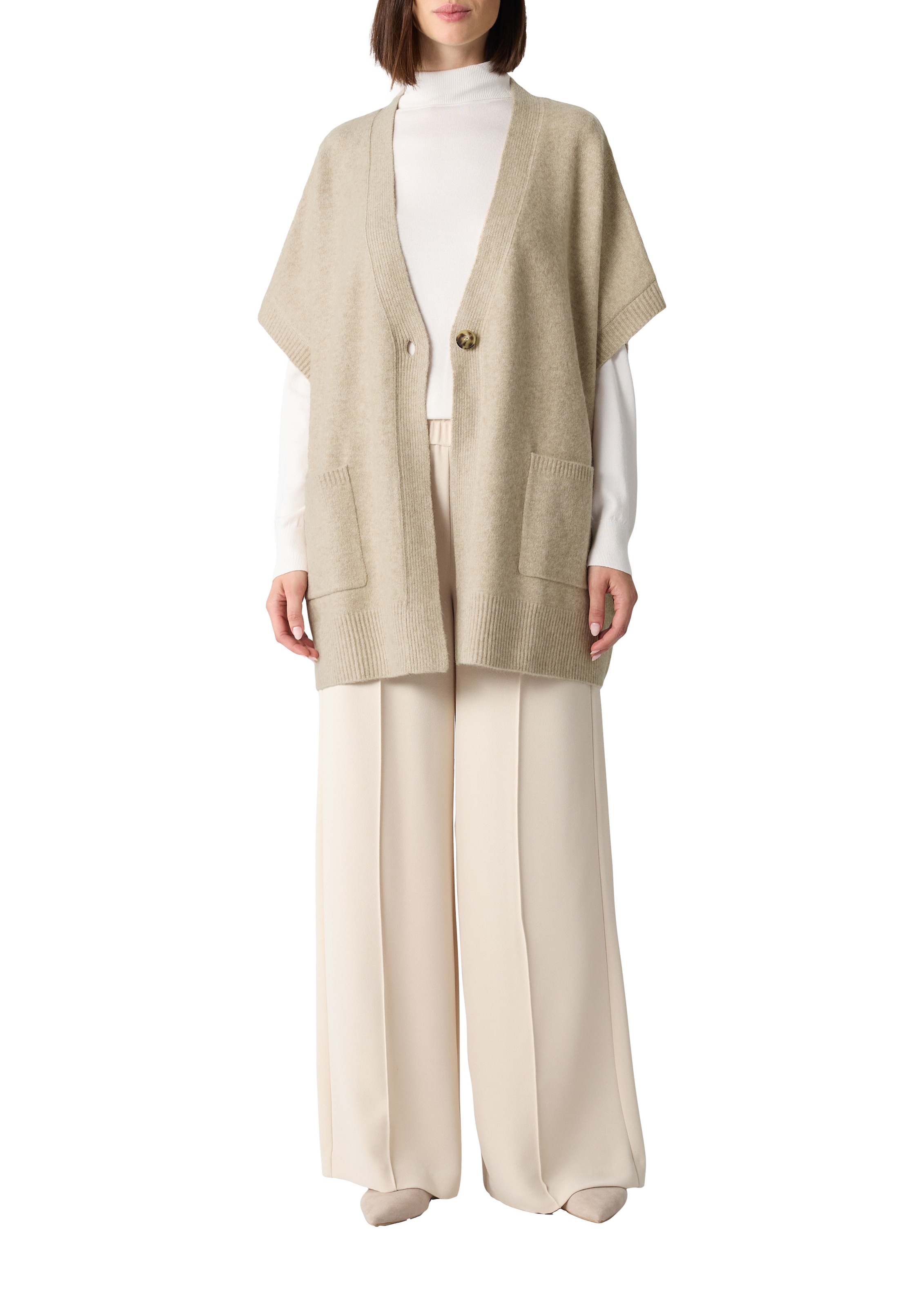 Comma im Poncho-Style mit 1-Knopf-Verschluss
