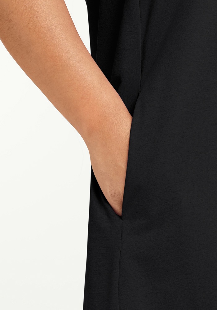 Sommerkleid JACK WOLFSKIN "TRAVEL DRESS W", Damen, Gr. L (42/44), N-Gr, schwarz, Obermaterial: 100% Polyester, Kleider Sommerkleid 2