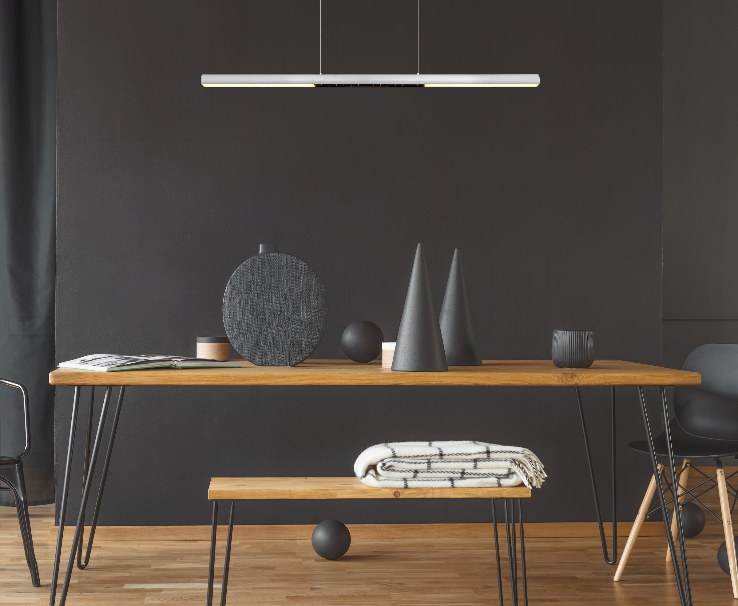 GLOBO LIGHTING Hängeleuchte »CODY« LED-Modul 1 Stk. Warmweiß Hängeleuchte Aluminium gebürstet, Opal, Soft-Lift, LED 24W