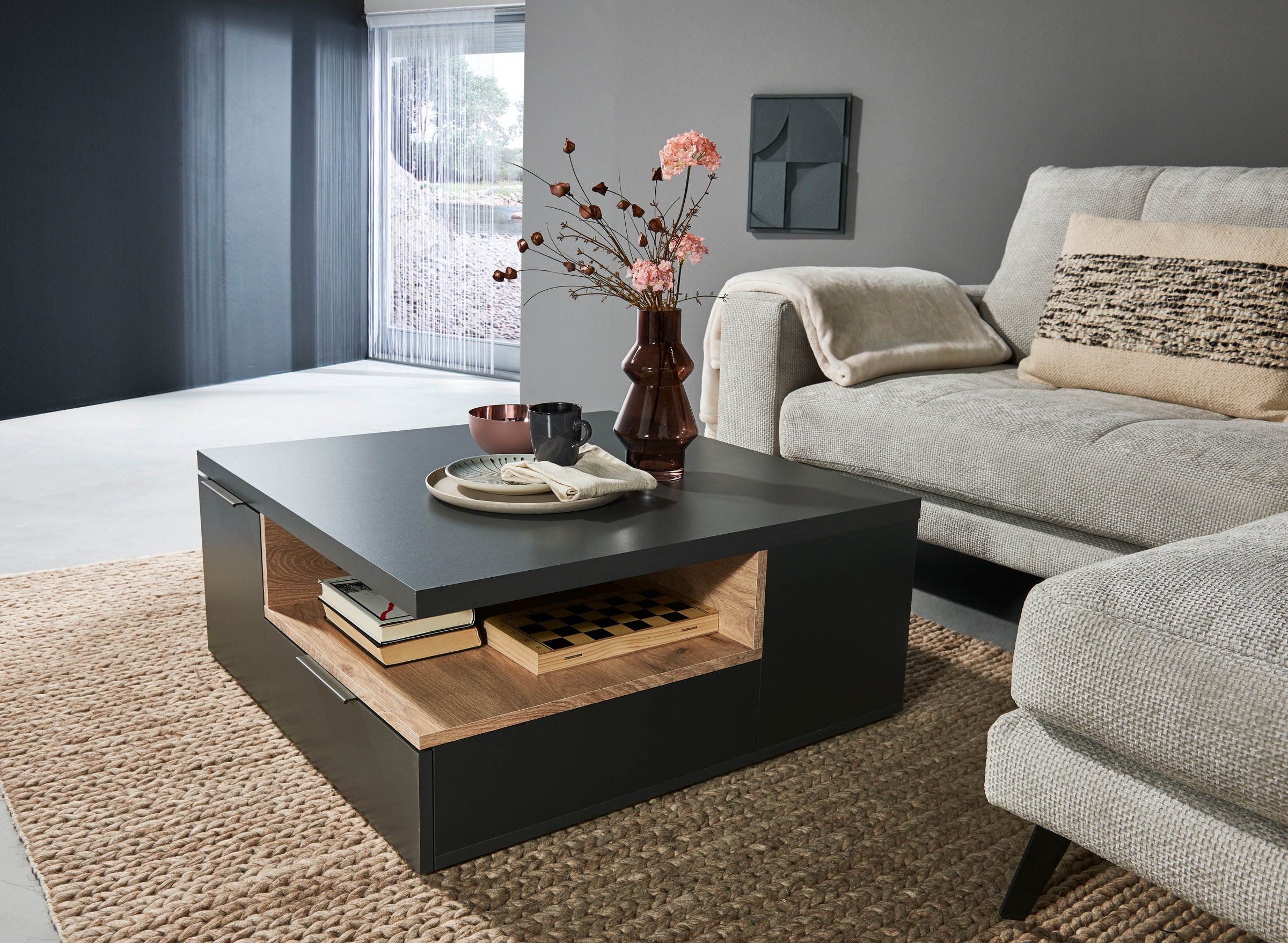 HBZ Couchtisch "Enna, TOPSELLER", (), 80x80 cm, Wohnzimmertisch mit Schubkä günstig online kaufen