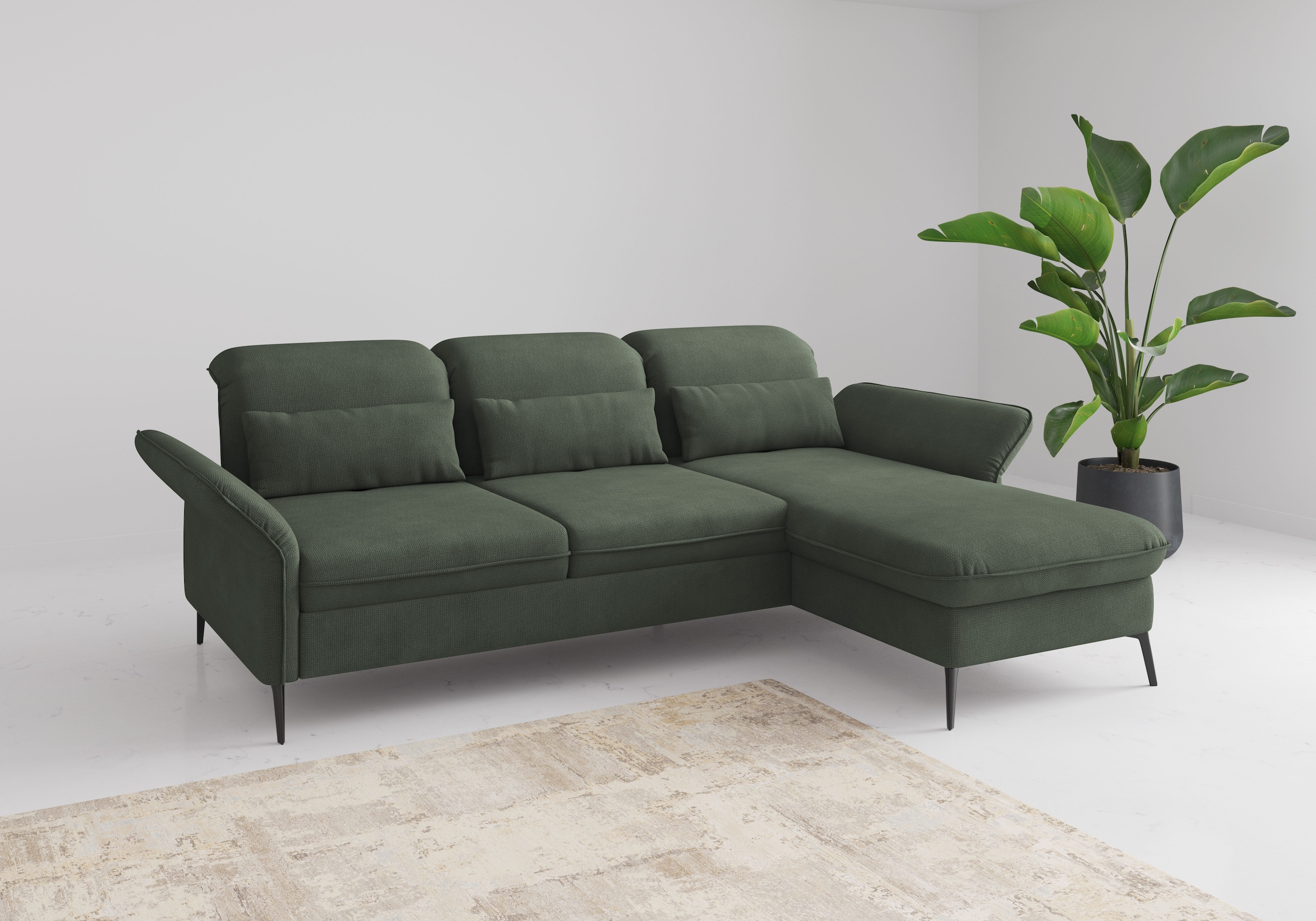 sit&more Ecksofa "Emely, inkl. Sitztiefenverstellung", wahlweise mit Bettfu günstig online kaufen