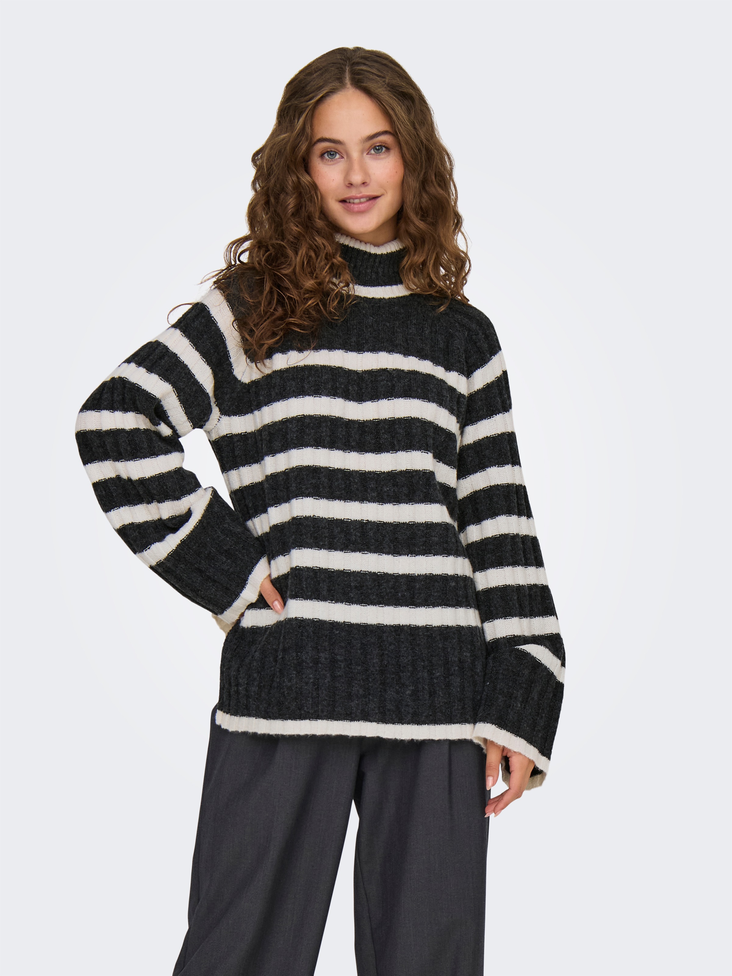 JDY Rollkragenpullover »JDYMILEY L/S LONG STRIPE PULLOV KNT NOOS«