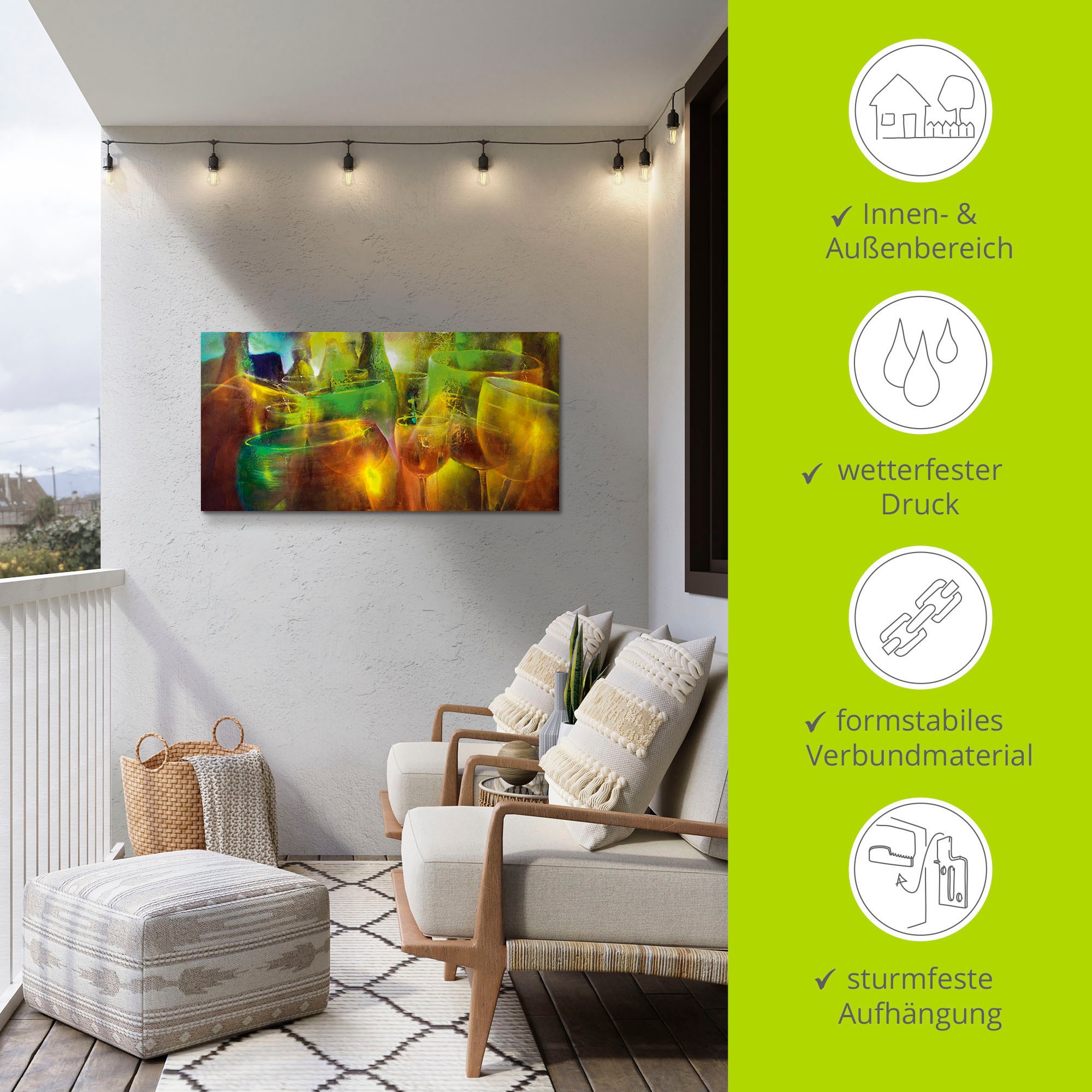 Artland Wandbild »Zu später Stunde«, Getränke, (1 St.), als Alubild, Outdoorbild, Leinwandbild in verschied. Größen