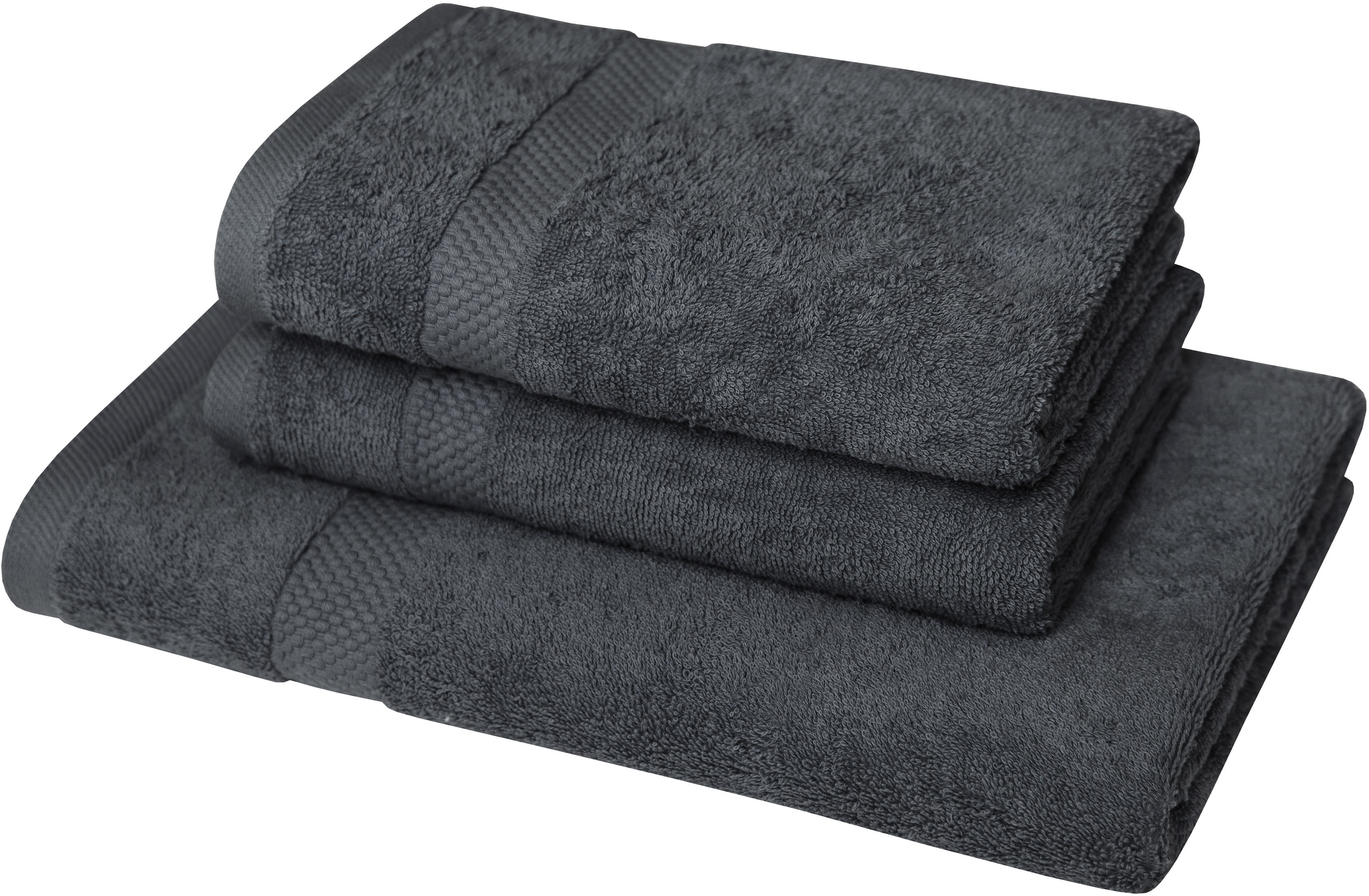 Dyckhoff Handtuch Set "Planet" Set 3 Stk. Walkfrottier 2 Handtücher (50x100cm), 1 Duschtuch (70x140cm)