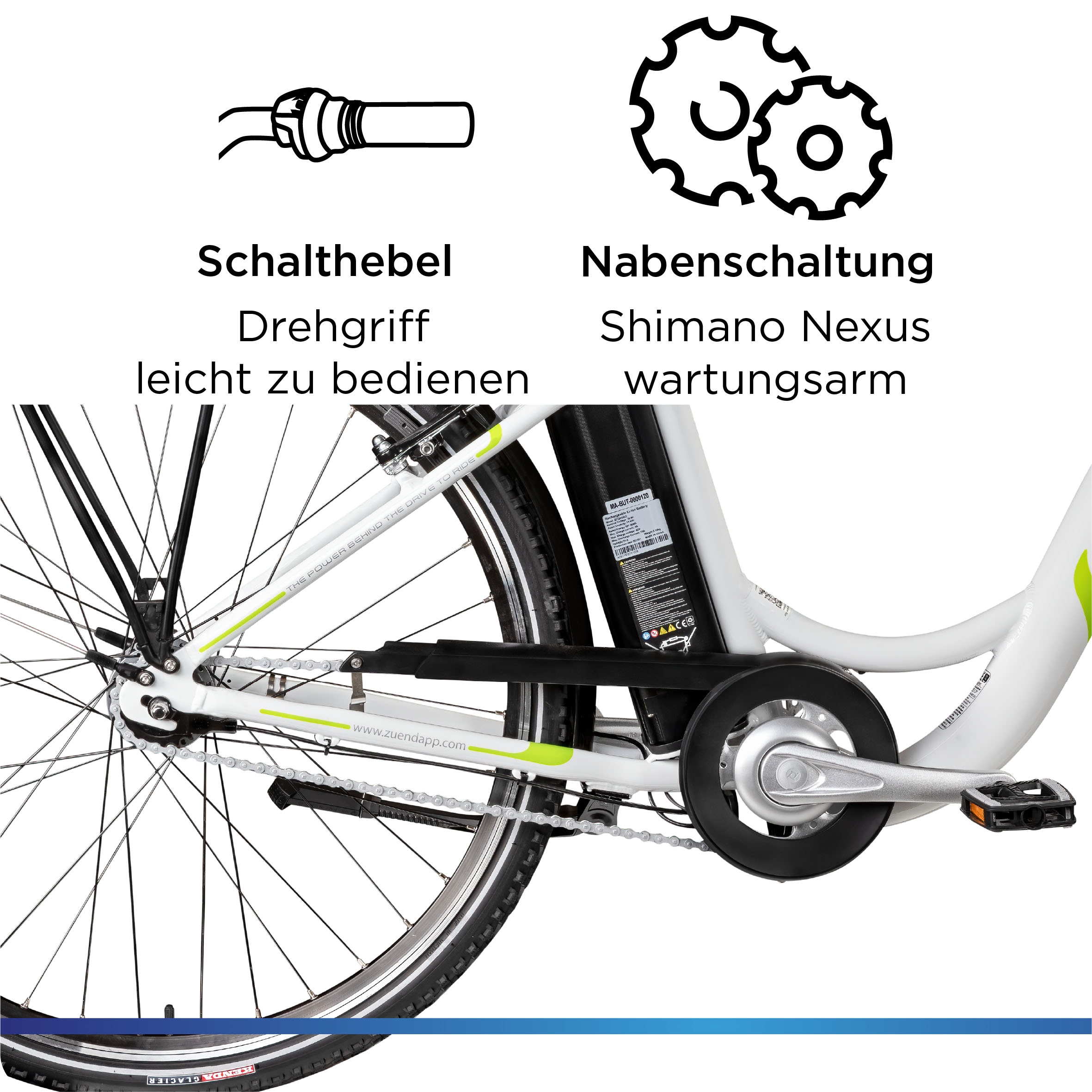 Zündapp E-Bike »Z517«, 7 Gang, Shimano, Frontmotor 250 W, (mit großem Frontkorb), Pedelec, Elektrofahrrad für Damen u. Herren