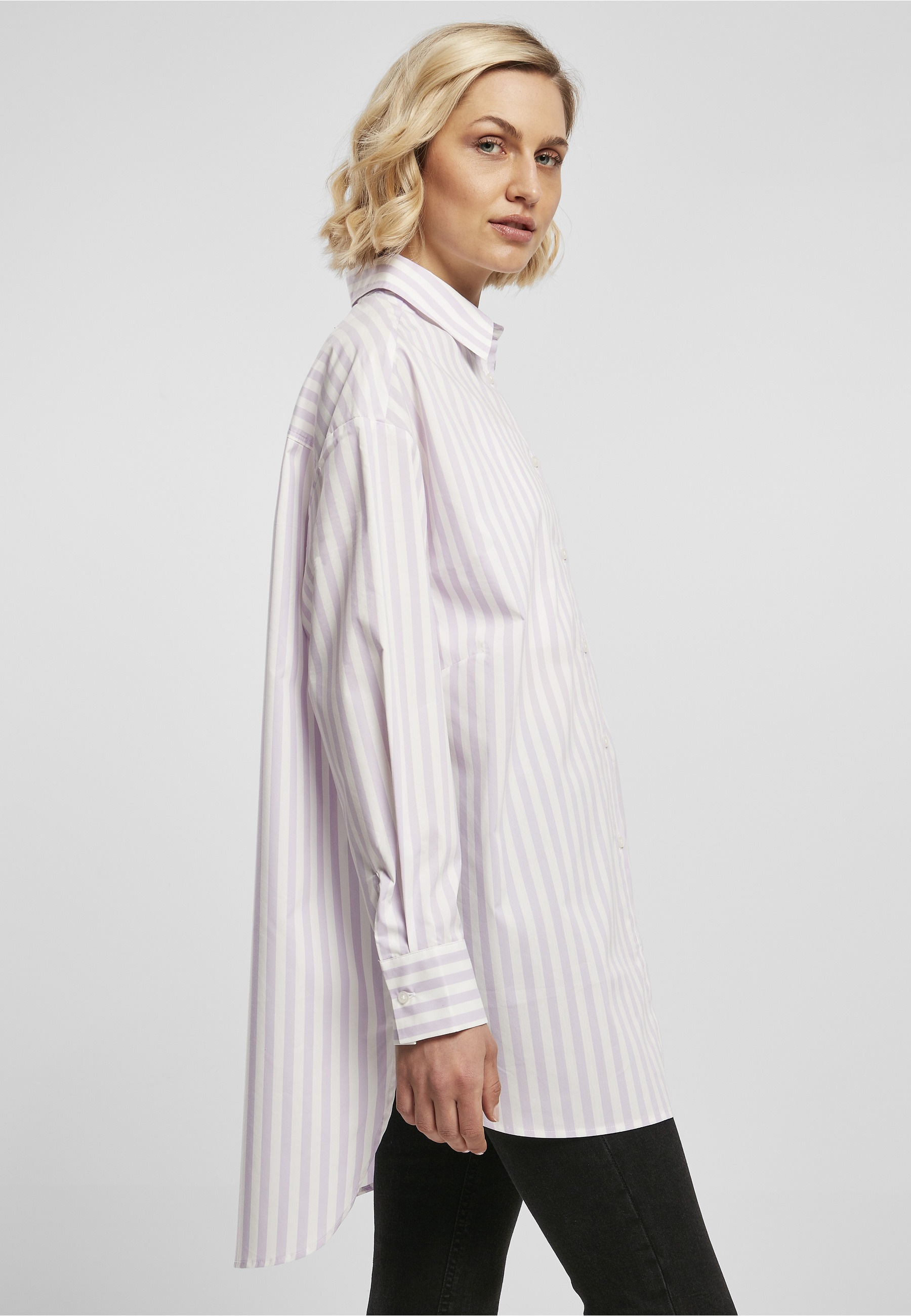 URBAN CLASSICS Blusenshirt »Urban Classics Damen Ladies Oversized Stripe Shirt« 1 tlg.