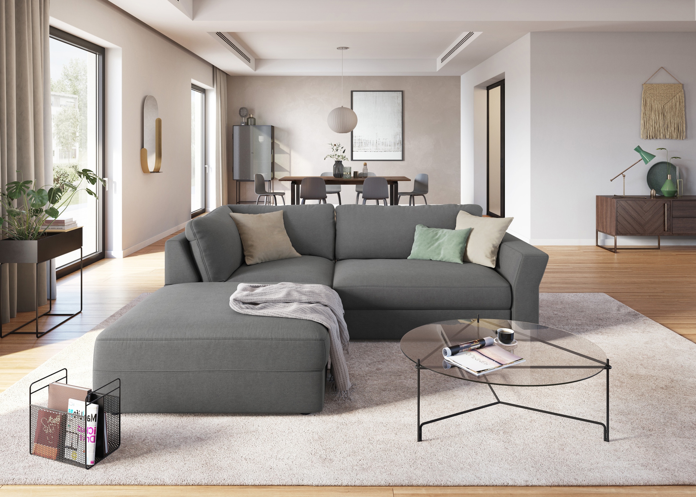 sit&more Ecksofa »Cadabra L-Form«, Breite 243 cm, inklusive Sitztiefenverstellung