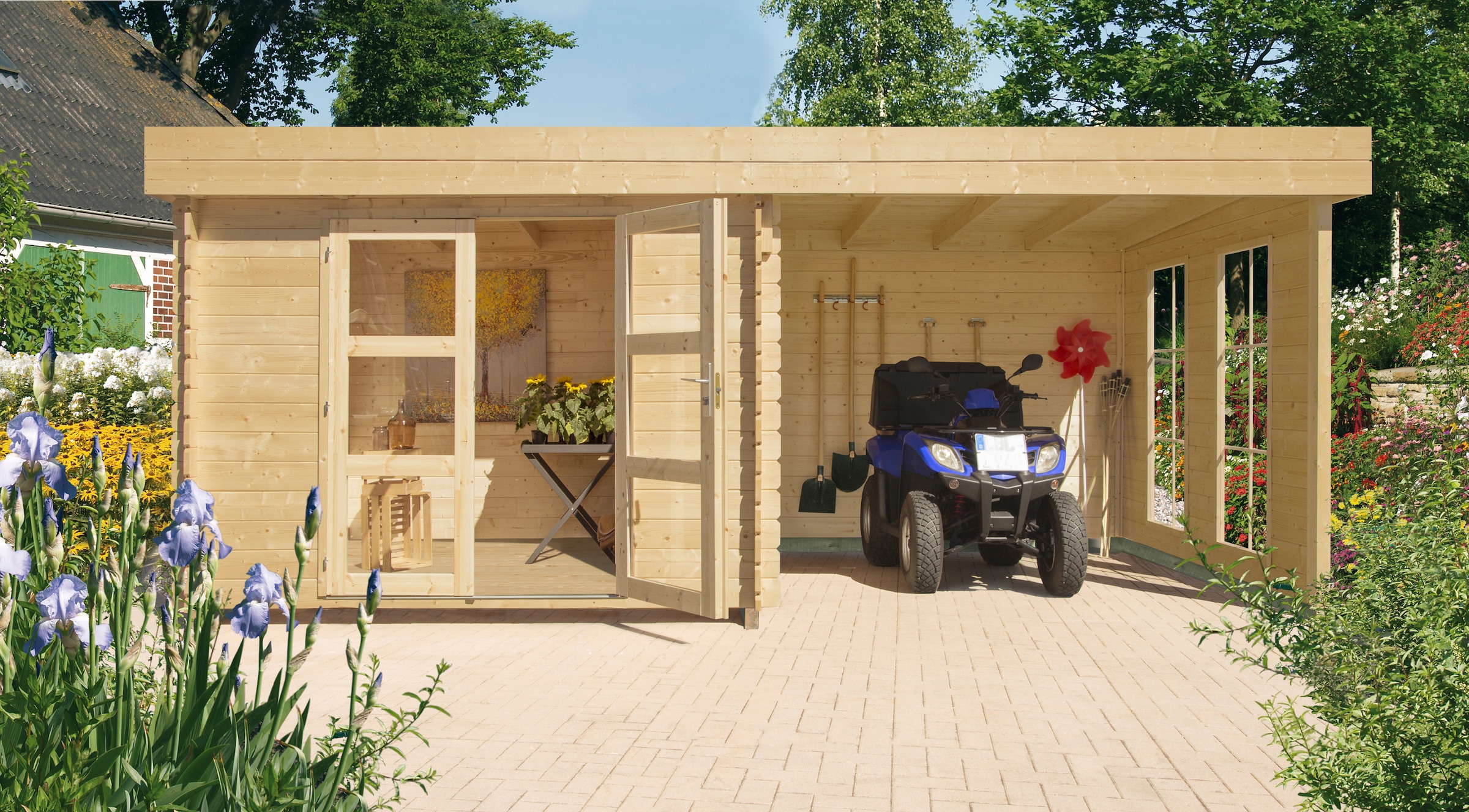 Kiehn-Holz Gartenhaus »Acrux 2«, (Set, Acrux 2), inkl. Fussboden im Haus