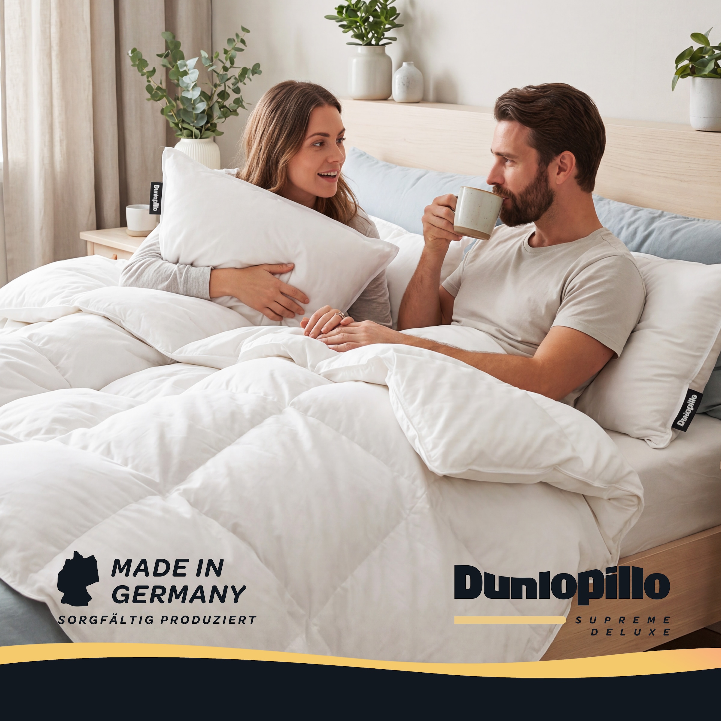 Dunlopillo Gänsedaunenbettdecke »Dunlopillo Supreme Deluxe, "NEUHEIT" in Größe 135x220 & 155 220 cm« normal Füllung 90% Gänsedaunen & 10% Federn 1 Stk. tlg. Hergestellt in Deutschland & Downpass zertifiziert, NOMITE