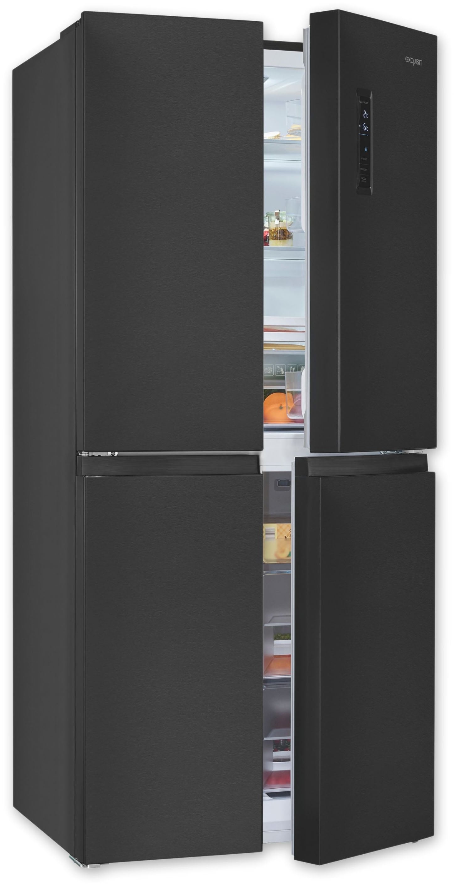 exquisit Multi Door "MD425-150-040C inoxlook-az" 180 cm hoch 79 cm breit günstig online kaufen