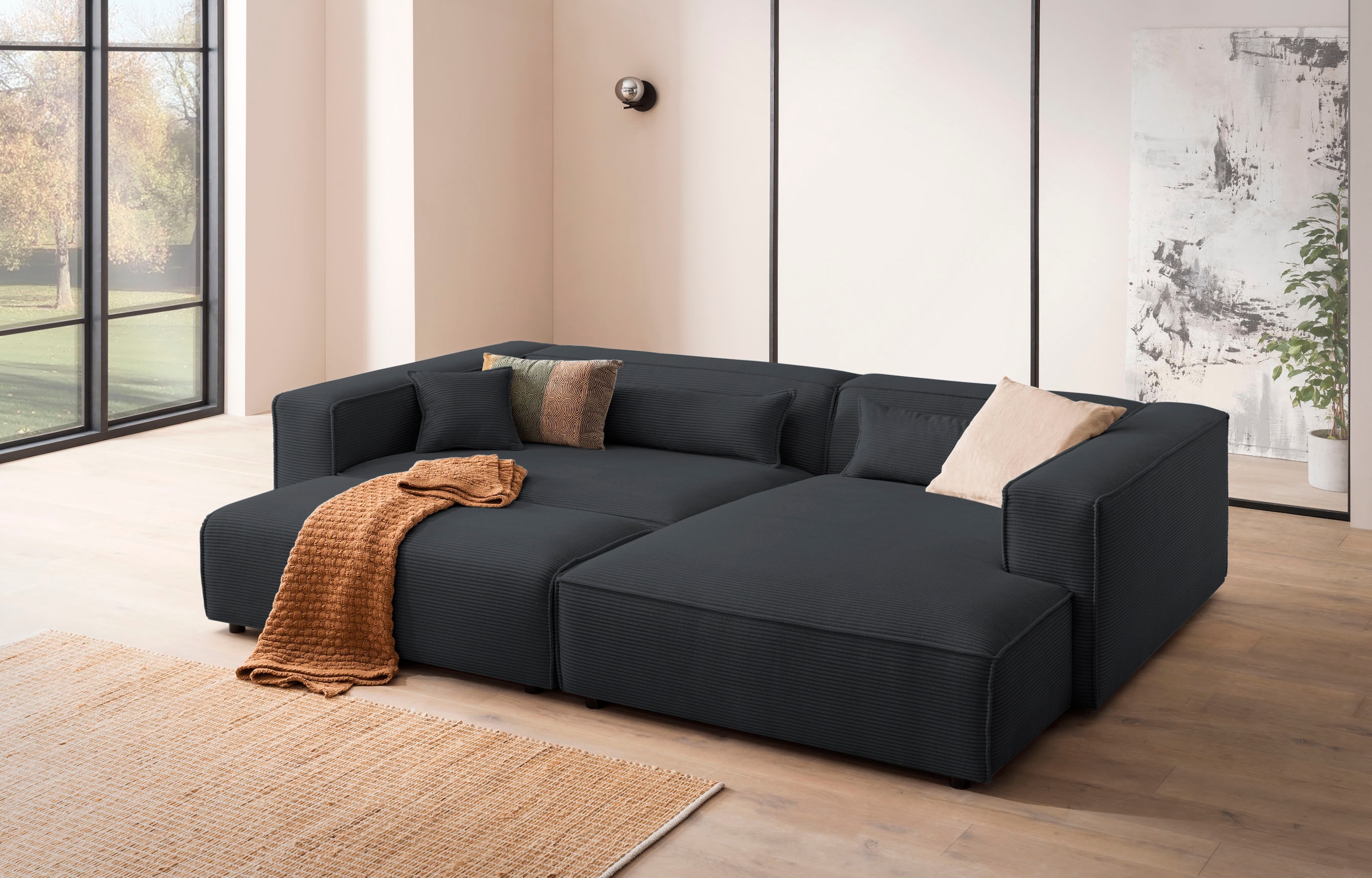 LeGer Home by Lena Gercke Ecksofa "PIARA XXL, L-Form, Schlaffunktion, Cord, günstig online kaufen