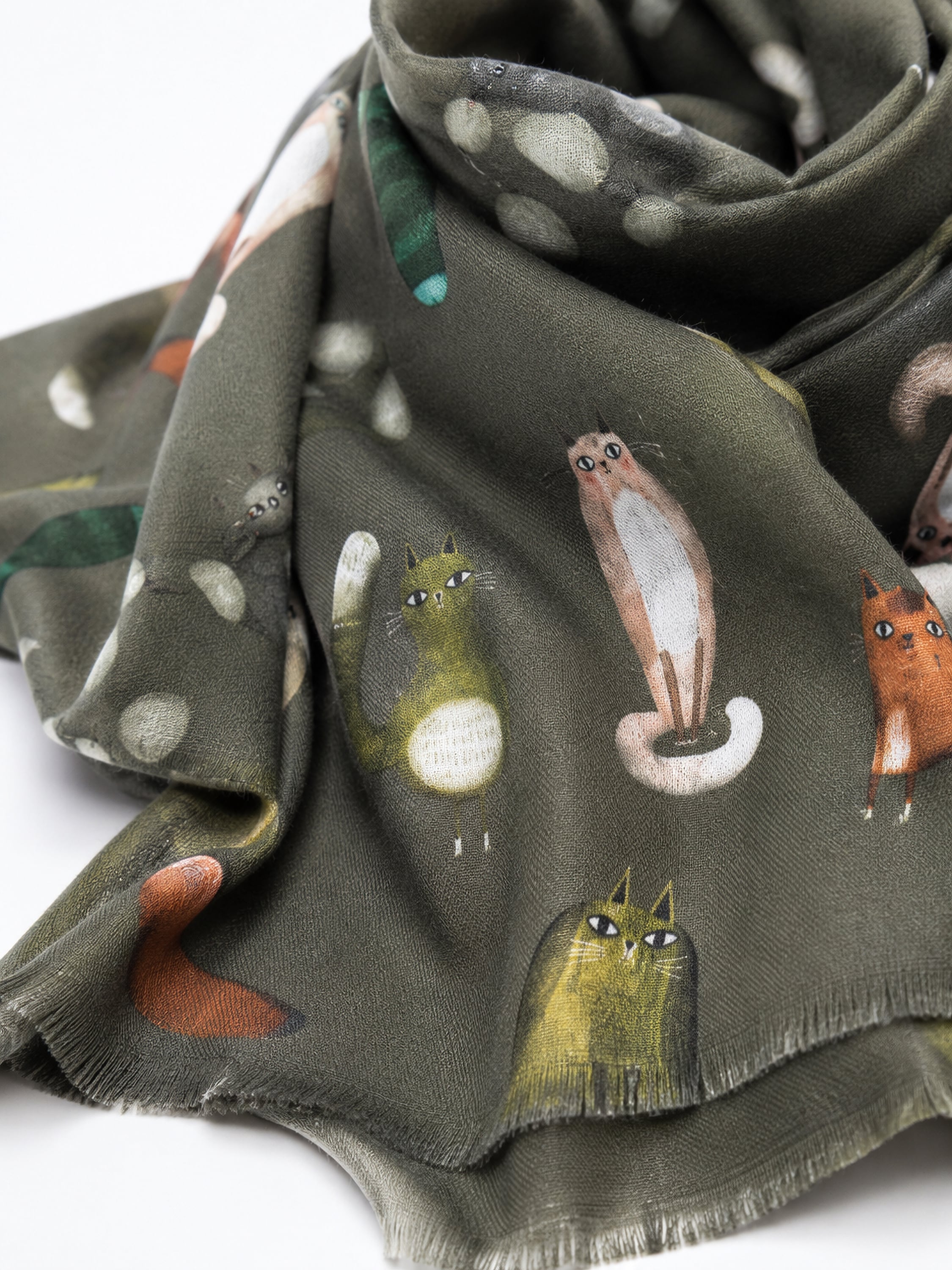 COLLEZIONE ALESSANDRO Modeschal »Minka« 1 Stk. warmer Winterschal mit Katzen-Print