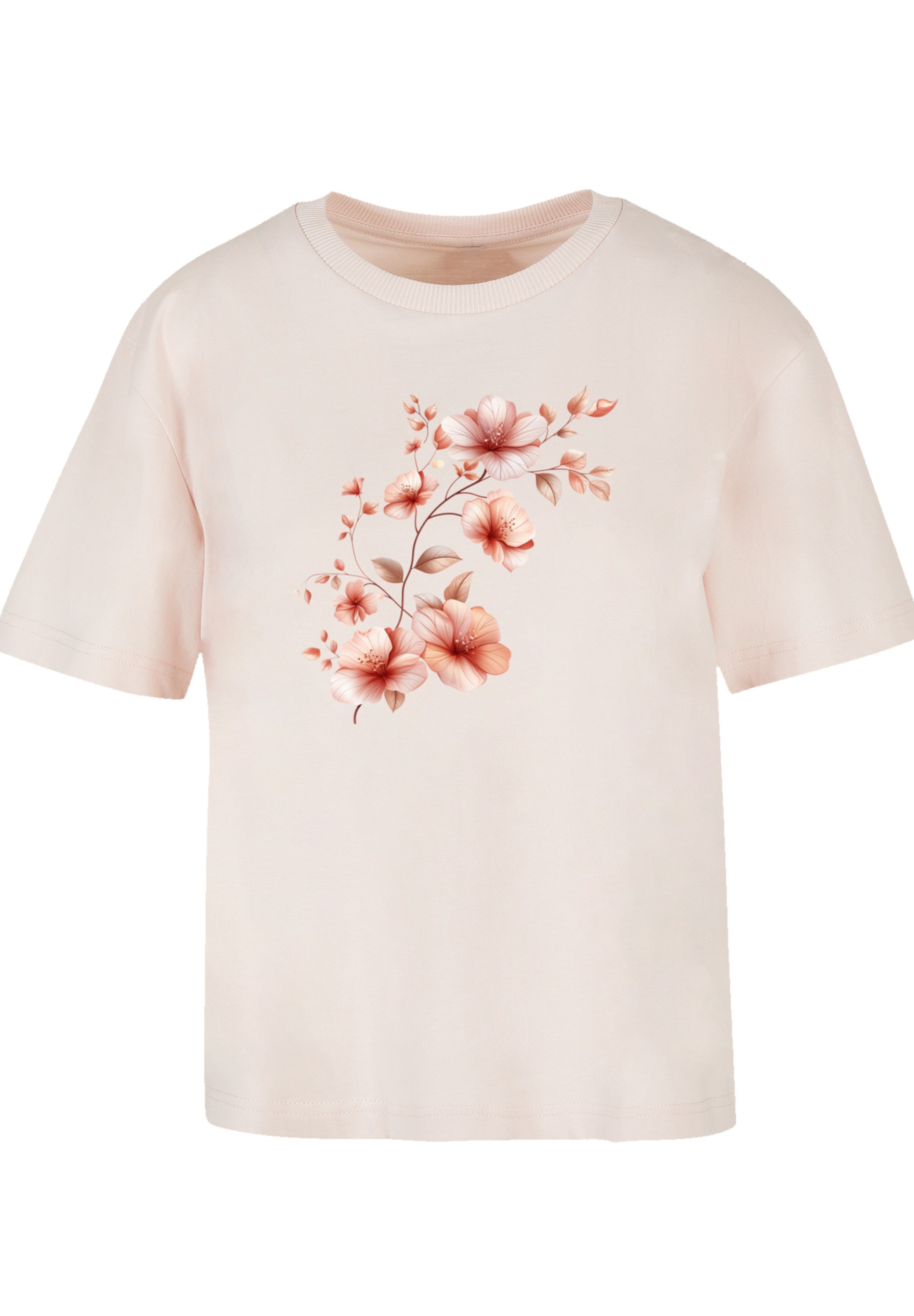 F4NT4STIC T-Shirt »Rosa Blumenzweig 3D«, Premium Qualität
