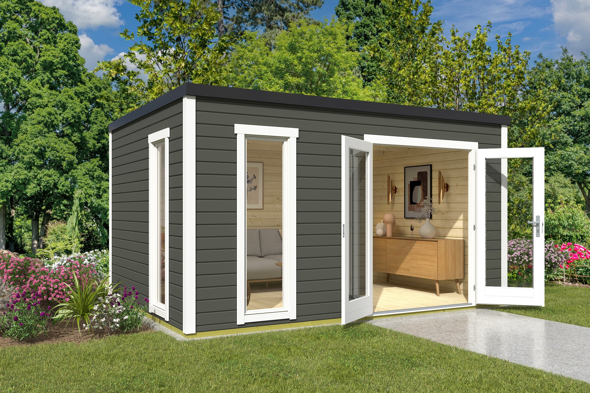 Nordic Holz Gartenhaus "Palermo 4", mit großen Glasflächen günstig online kaufen
