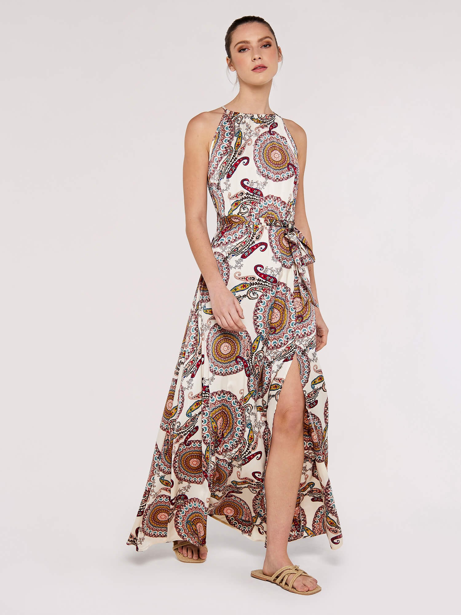 Apricot Druckkleid »Maxikleid« 2 tlg. mit Taillenbindeband