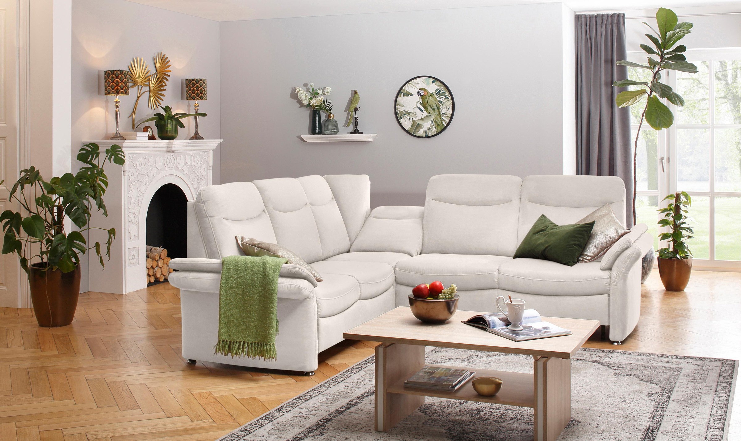 Home affaire Ecksofa »Tahoma L-Form«, mit Armlehnfunktion, wahlweise Bettfunktion, Schublade, Relaxfunktion