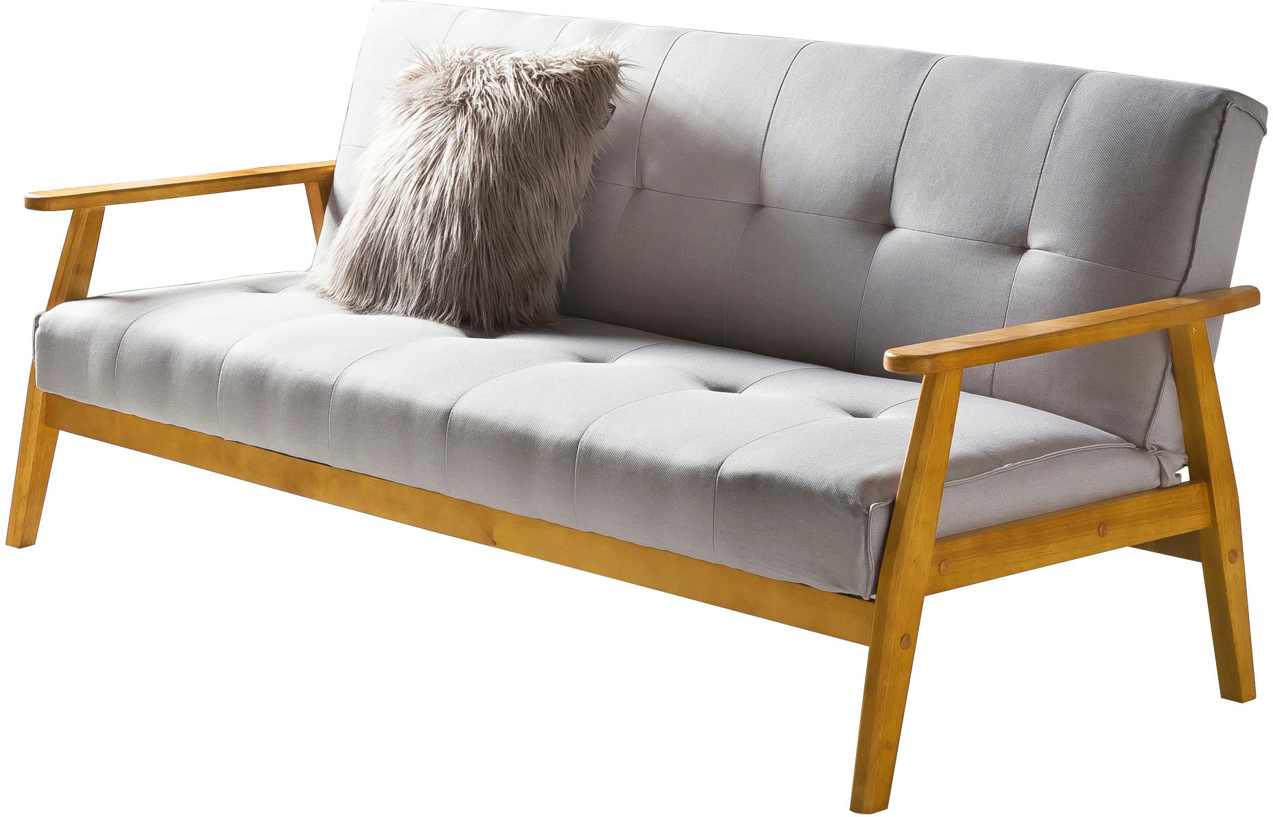 SalesFever Schlafsofa »Skagen, Sofa, 3-Sitzer«, mit Holzgestell, 60° Relax- und Schlaffunktion, Breite 190 cm
