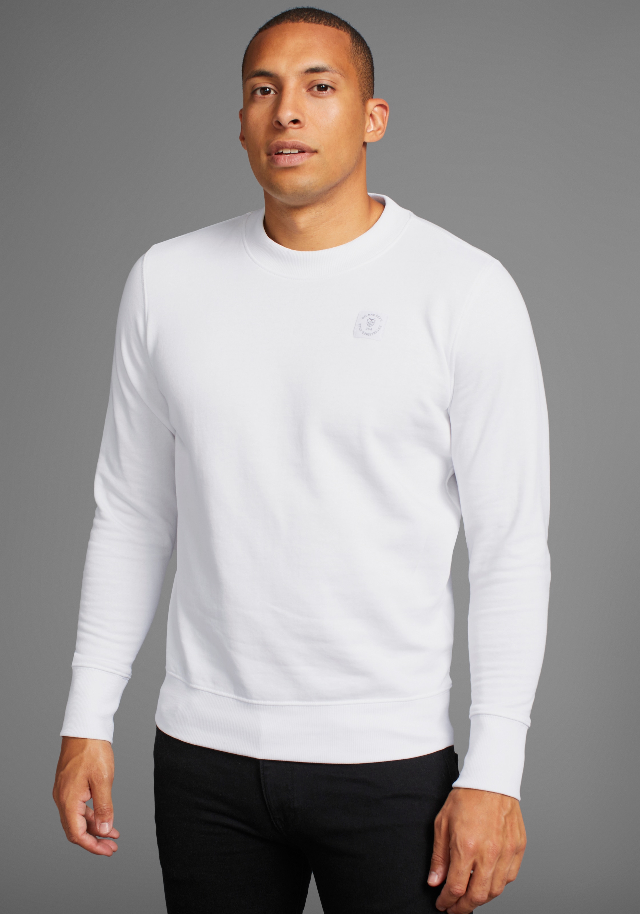 DELMAO Sweatshirt Langarm, Regular Fit, unifarben, Basic-Stil günstig online kaufen