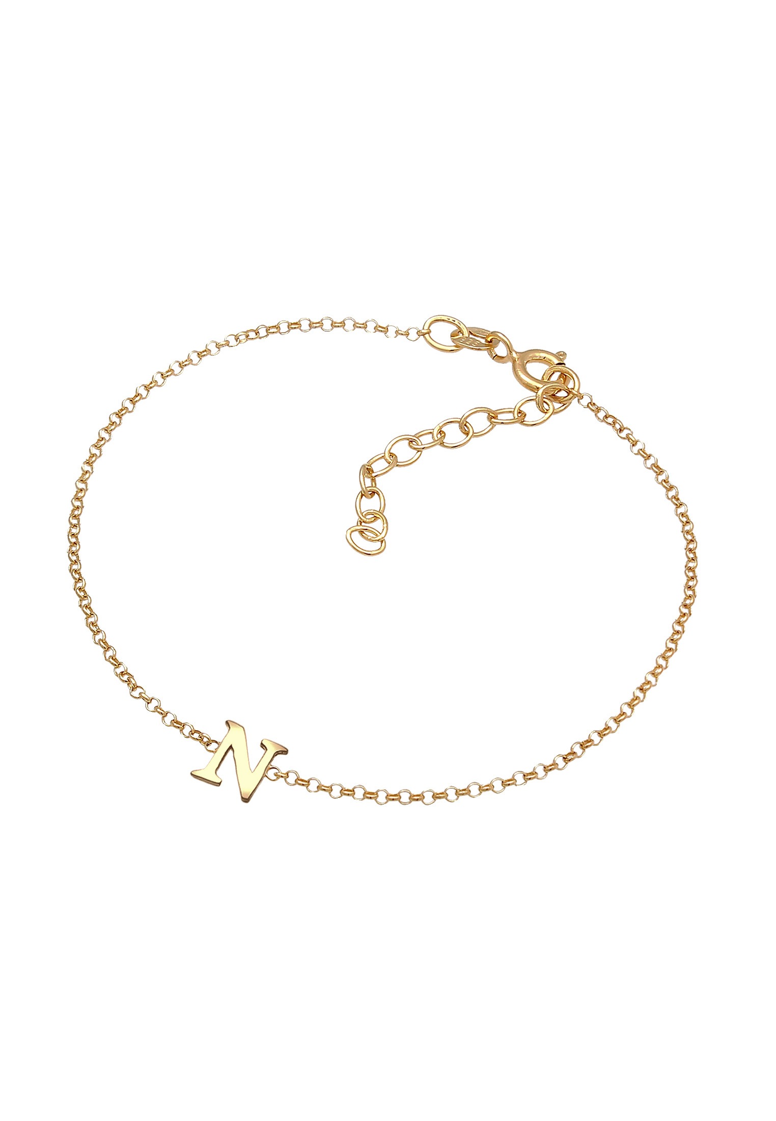 Elli Armband »Buchstaben Initialen Anhänger N 925 Silber«