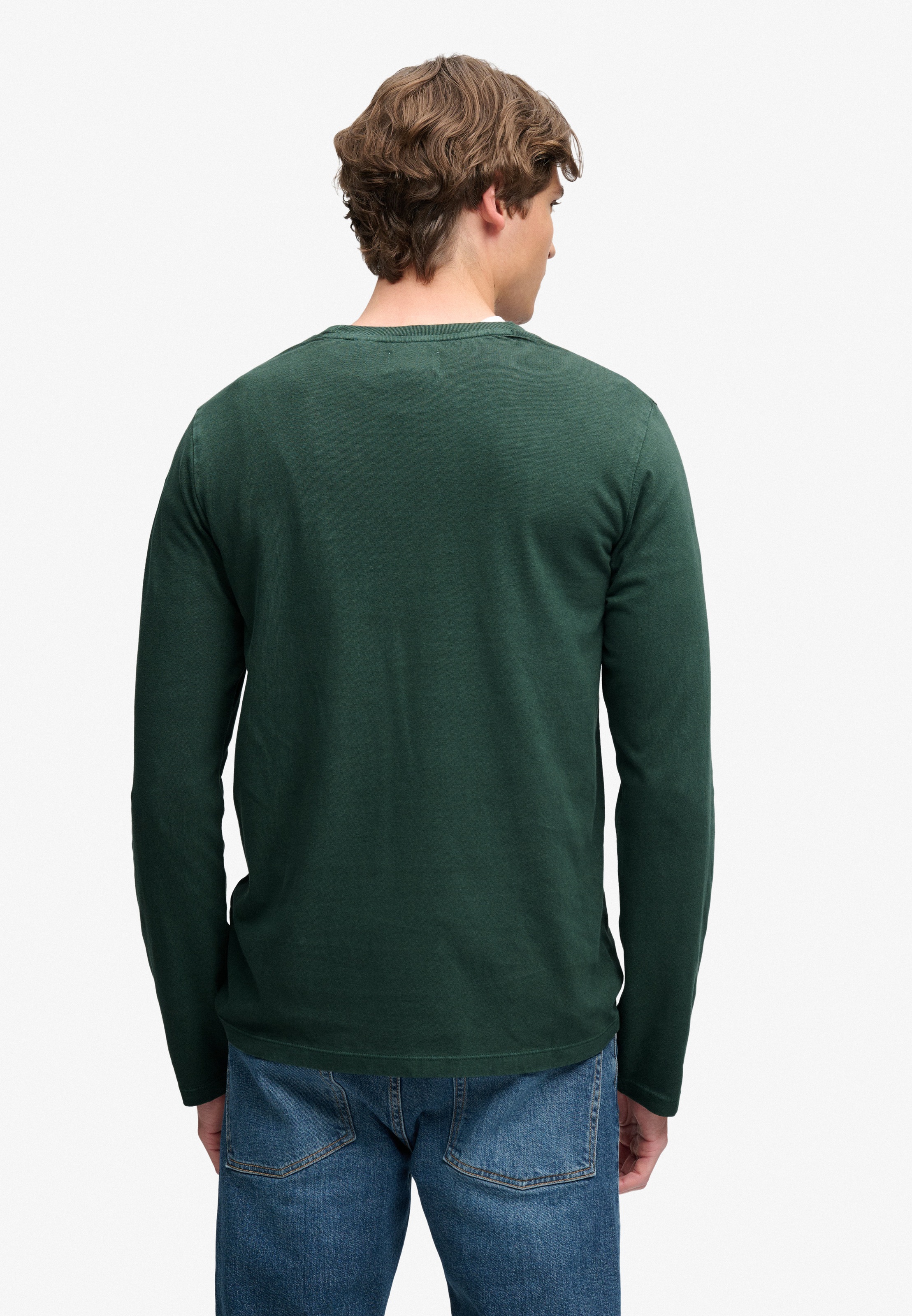 Superdry Langarmshirt »COTTON LINEN L/S POCKET TOP« aus Baumwolle und Leinen, Relaxed Fit, mit Rundhalsausschnitt