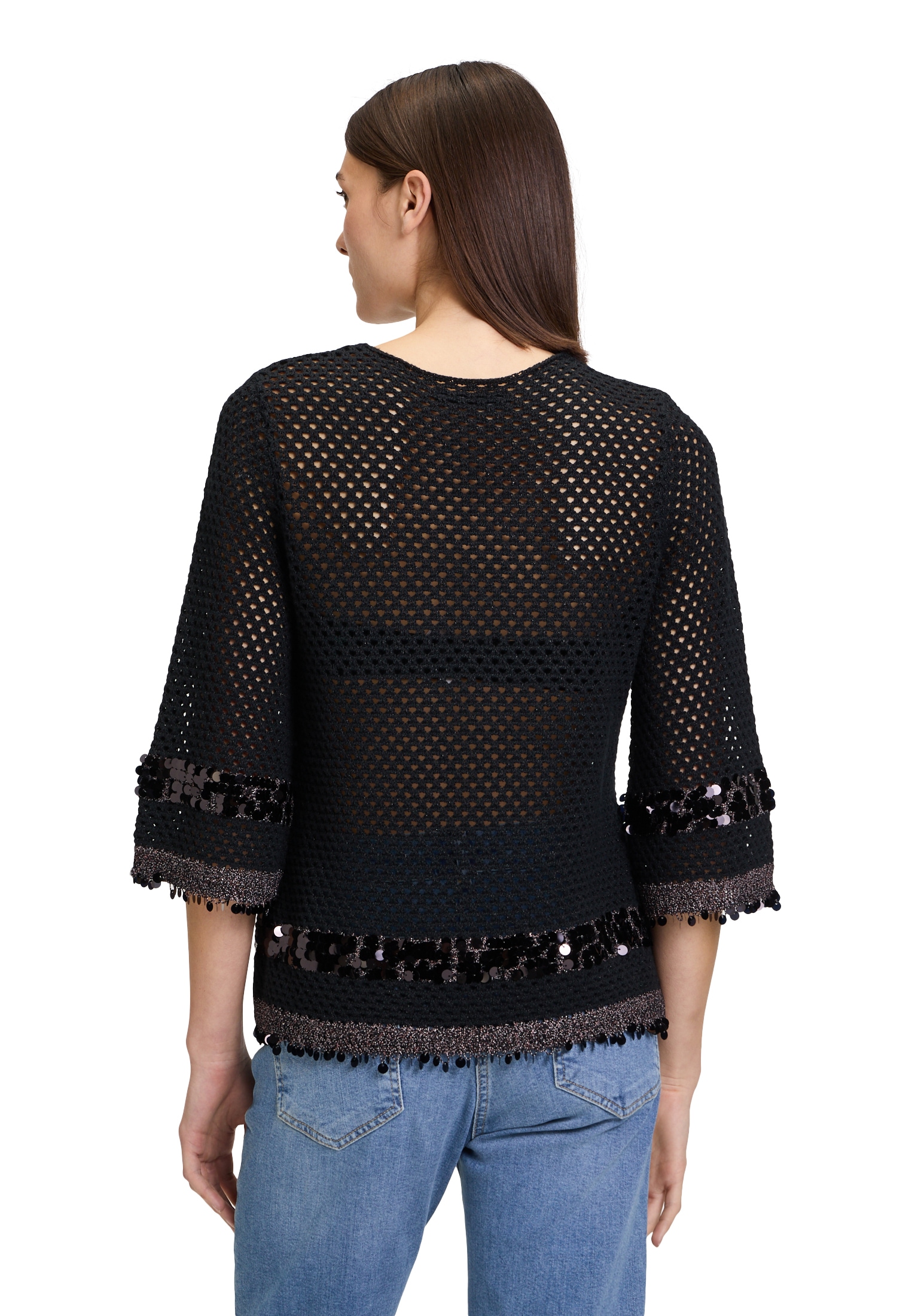 Betty Barclay Strickpullover »Betty Barclay Strickpullover mit Lochmuster«, Pailletten