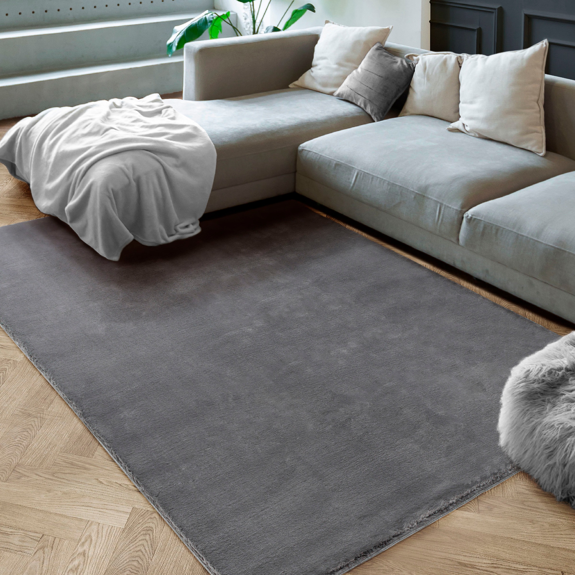 merinos Teppich »Maximo 30«, rechteckig, 16 mm Höhe, weicher dichter Kurzflor, Kunstfellteppich, Fell Haptik, Wohnzimmer
