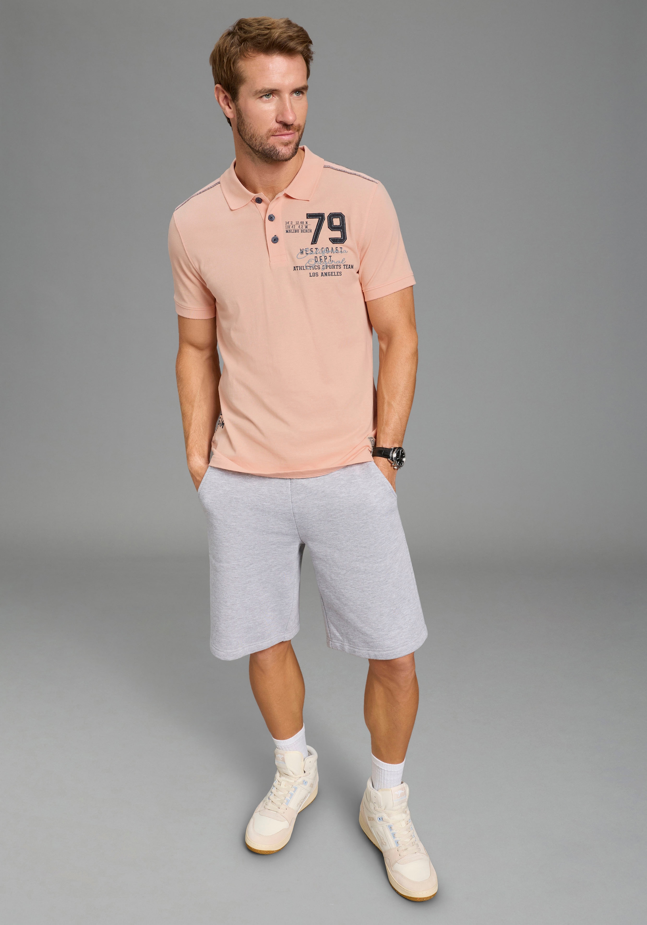 KangaROOS Poloshirt schmale Passform, mit Halbarm, aus Piqué-Material