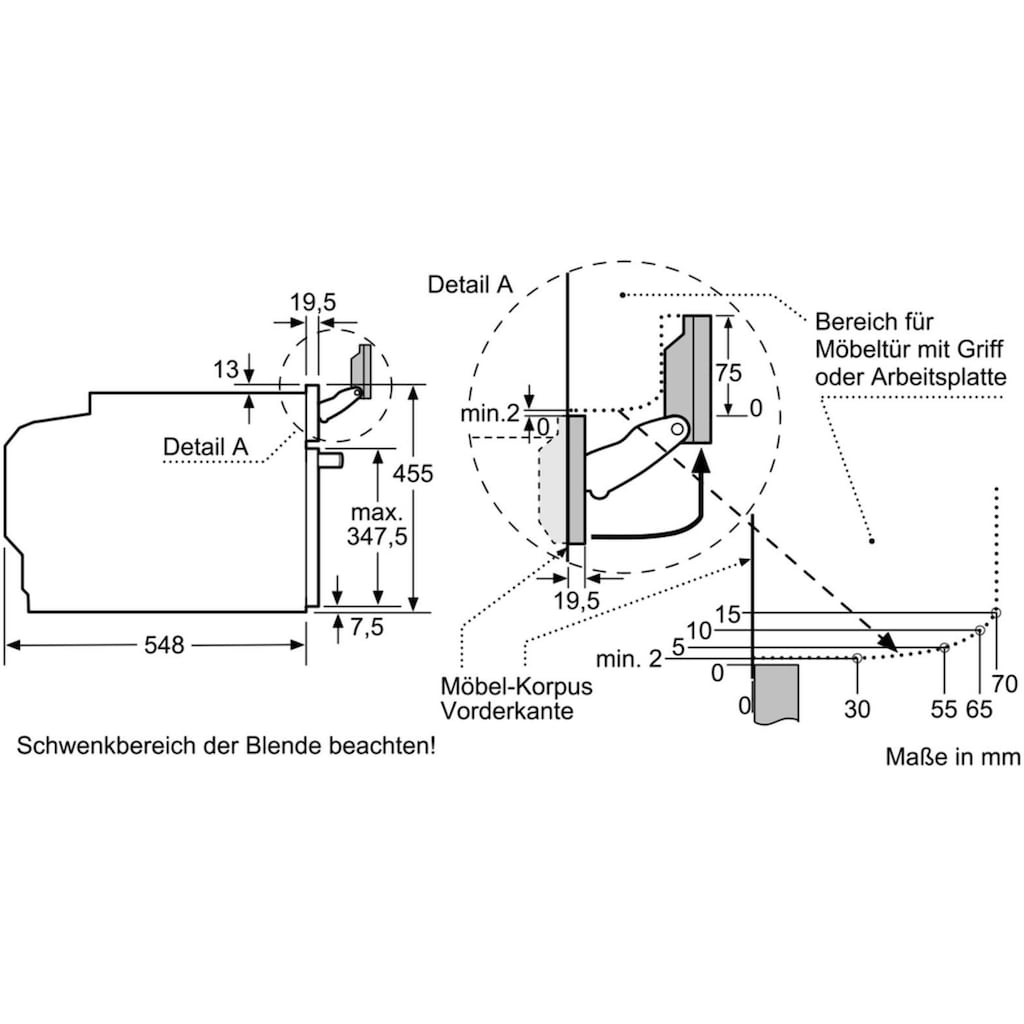 BOSCH Dampfbackofen »CSG636BS3«, 8, mit Teleskopauszug nachrüstbar, ecoClean Direct, mit softClose