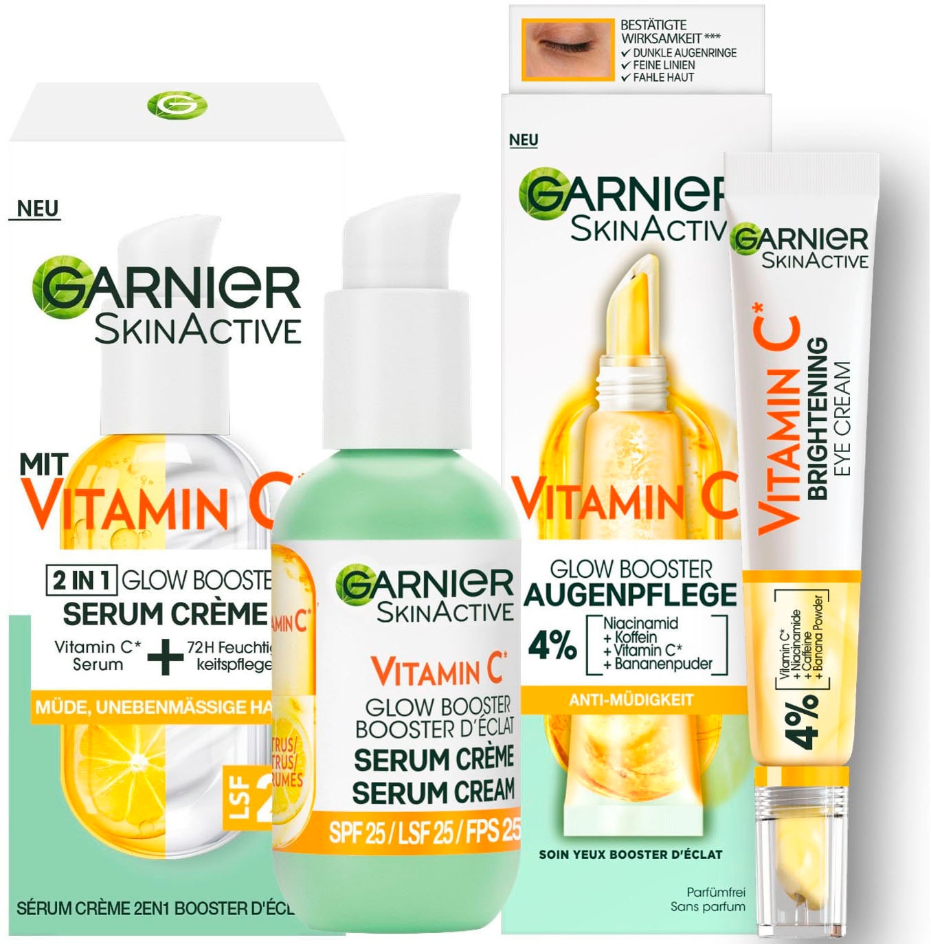 GARNIER Gesichtspflege-Set »Vitamin C Glow Booster Set«, (Set, 2 tlg.), mit hoher Wirksamkeit