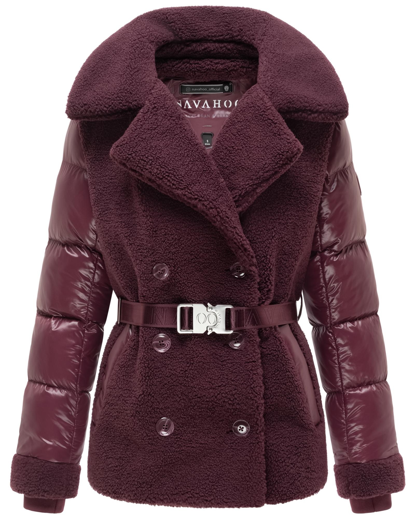 Navahoo Winterjacke »Kuschelhäschen 14« mit Kapuze Warme Jacke im Teddy-Stepp-Materialmix mit Kapuze