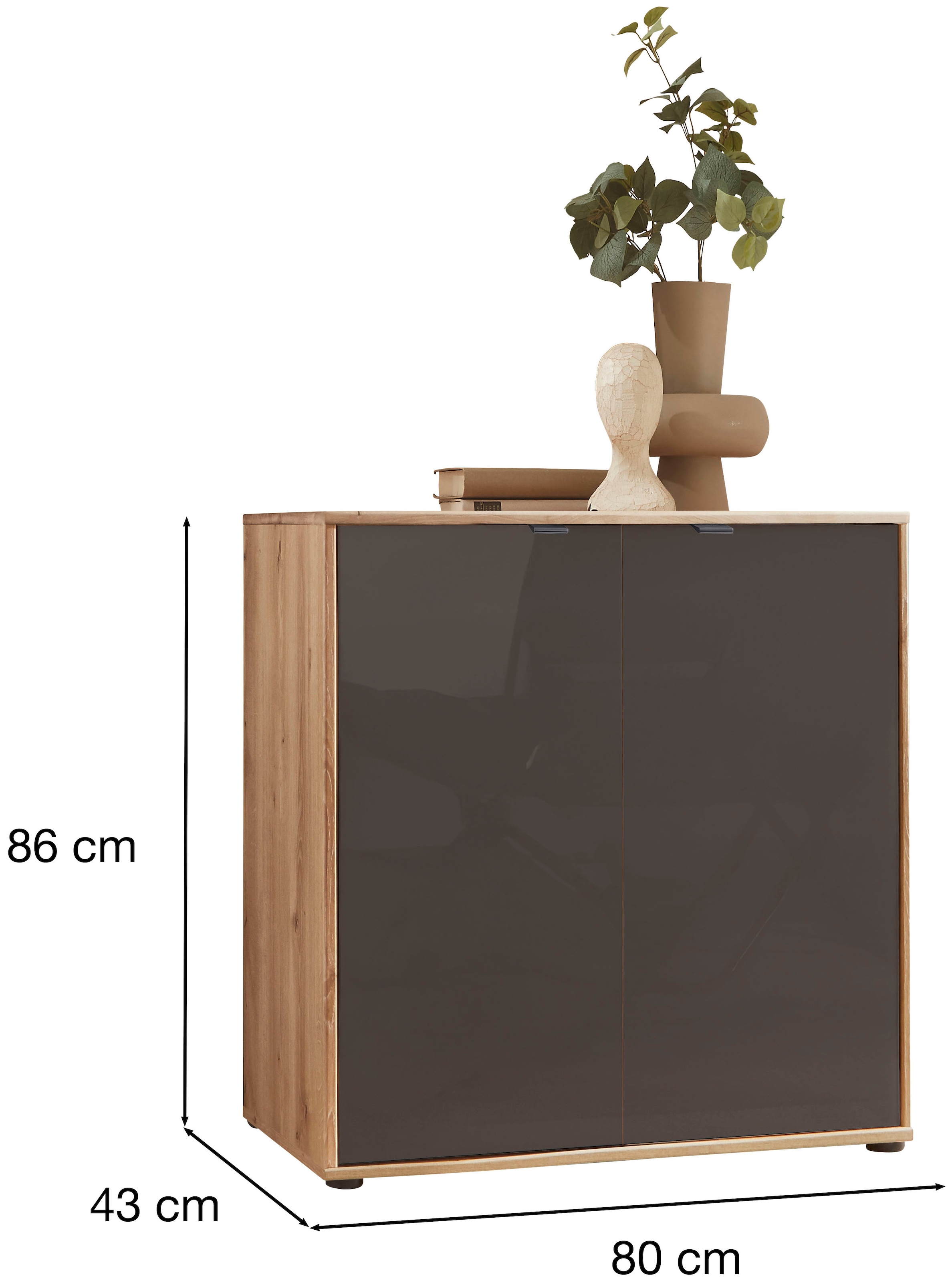 WIEMANN Kommode »Cardiff Sideboard, Wäscheschrank, teilmassiv Bianco-Eiche, 80 cm« Kommode 80x86x43 cm, braun, mit Dämpfung, MADE IN GERMANY,  verschiedenen Ausführungen, inklusive Einlegeboden