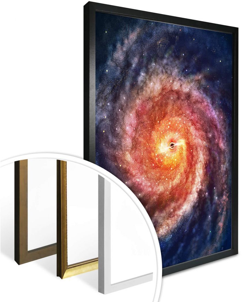 Wall-Art Poster »Surrealismus Bild Poster, (1 Bild, Schwarzes | St.), kaufen Schriftzug, Wandposter BAUR Wandbild, Loch«