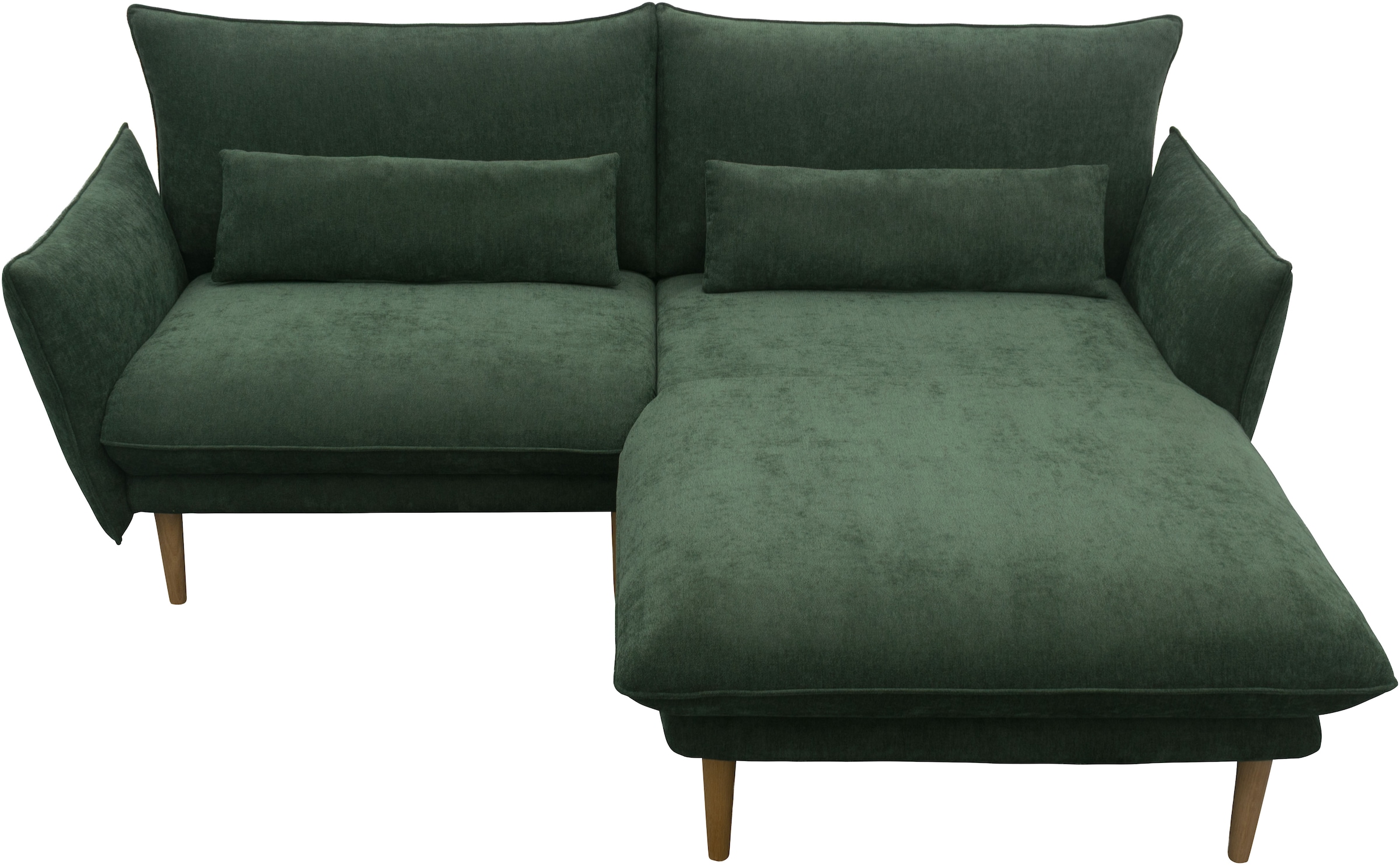 DOMO collection Ecksofa »100 032 kompakte Stellmaße, Breite 200cm, schmale Armlehnen, L-Form«, bodenfrei, 19cm hohe Holzfüße