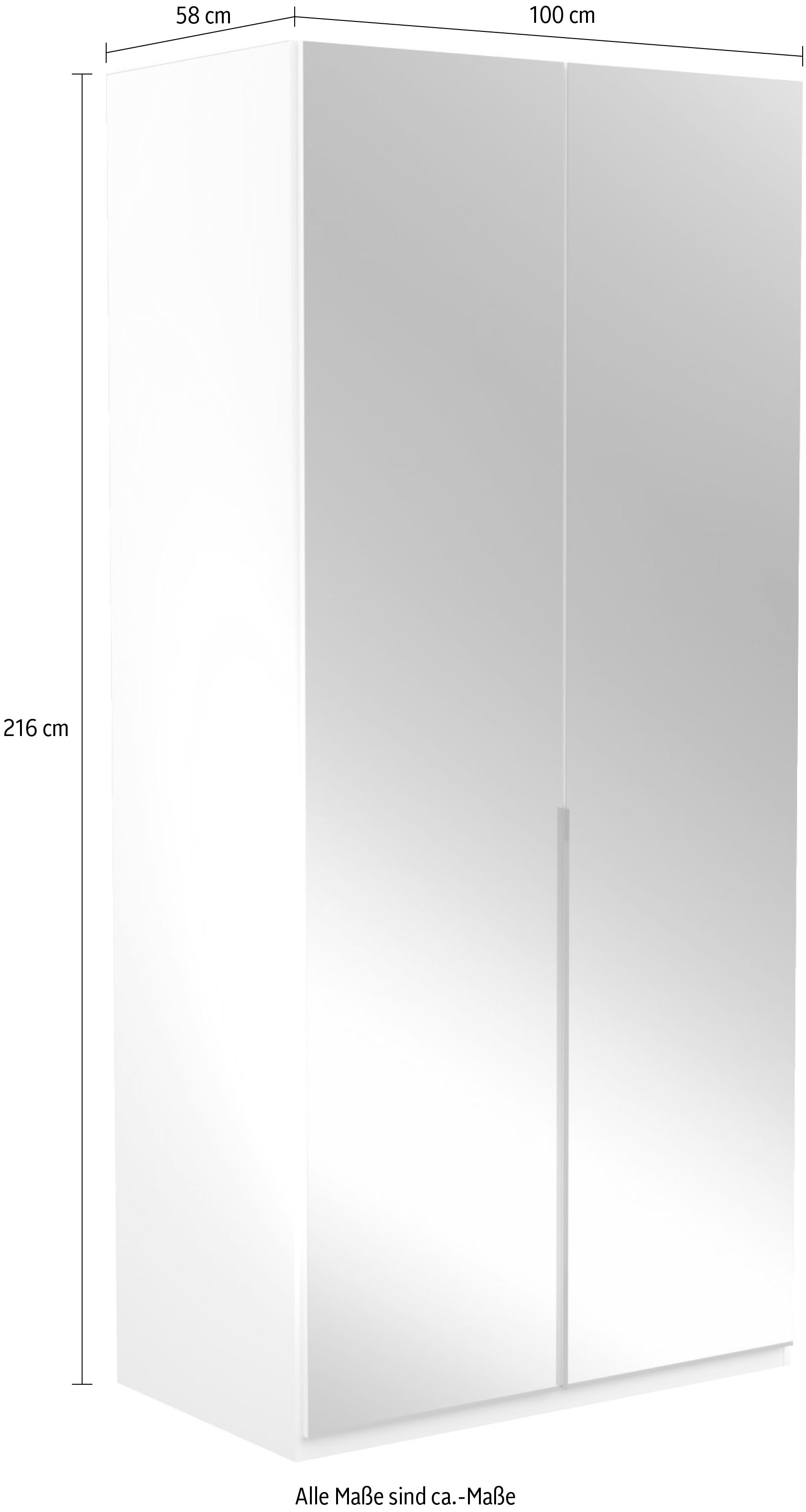 Musterring Drehtürenschrank »San Diego, Kleiderschrank, Schrank, Garderobe, mit Spiegel« weiß, Türen gedämpft,2 Höhen, mehrere Breiten, MADE IN GERMANY, 1 Stk. tlg.