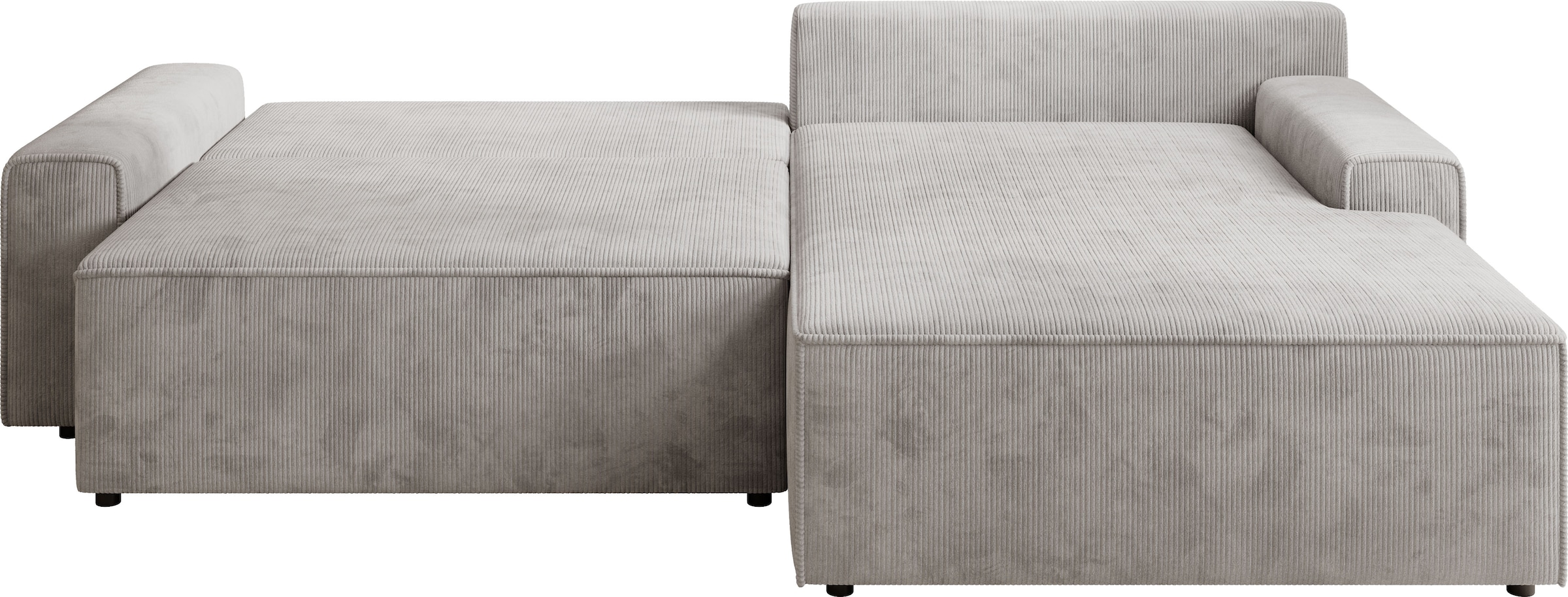 TRENDMANUFAKTUR Ecksofa »Challenge, Schlafsofa mit Bettkasten, Couch in L-Form, Breite 245 cm«, Recamiere beidseitig montierbar, mit Bettfunktion, trendiger Cordstoff