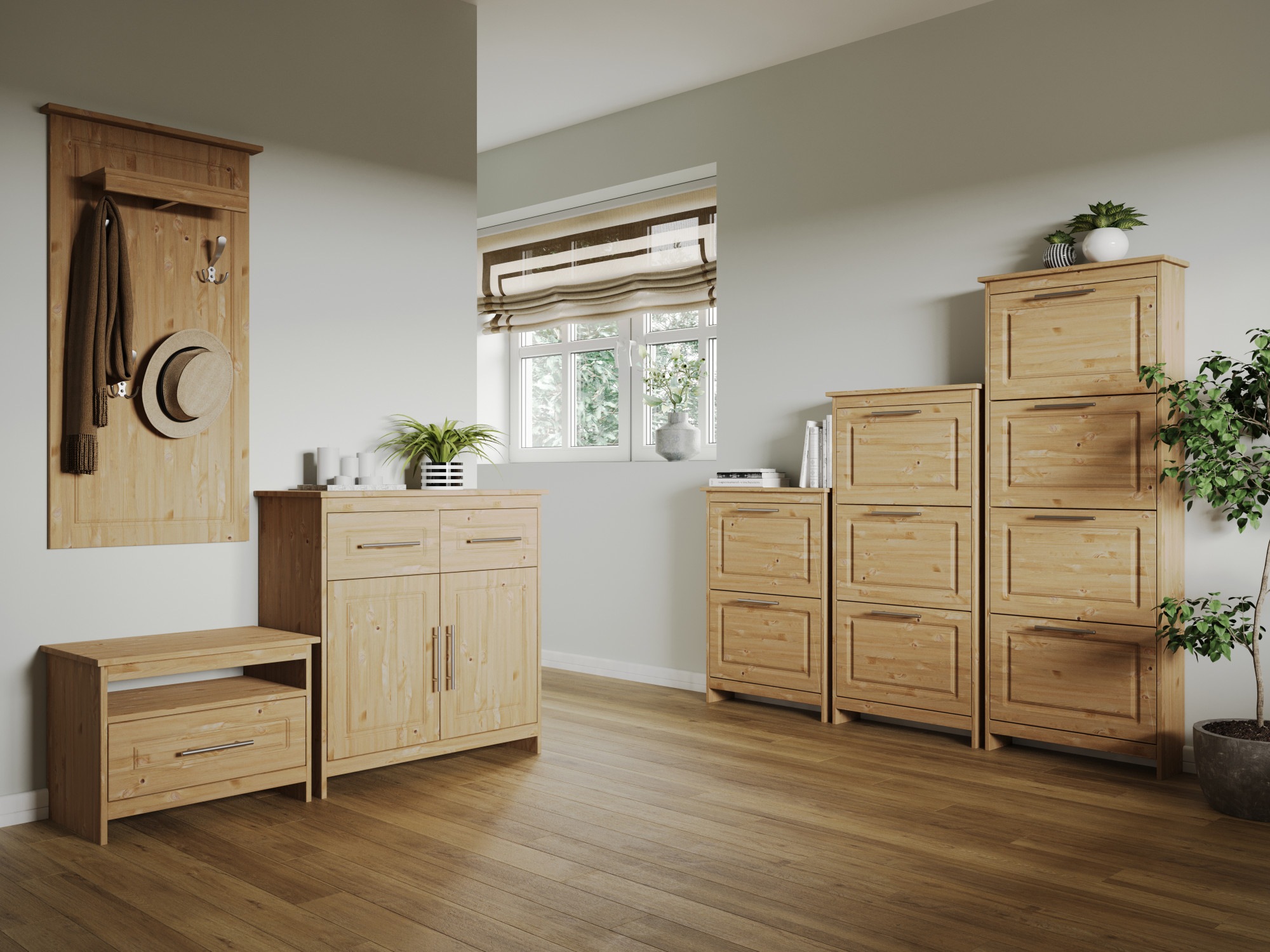 Home affaire Schuhkommode "Lukas, Kommode, Mehrzweckkommode" aus massiver K günstig online kaufen