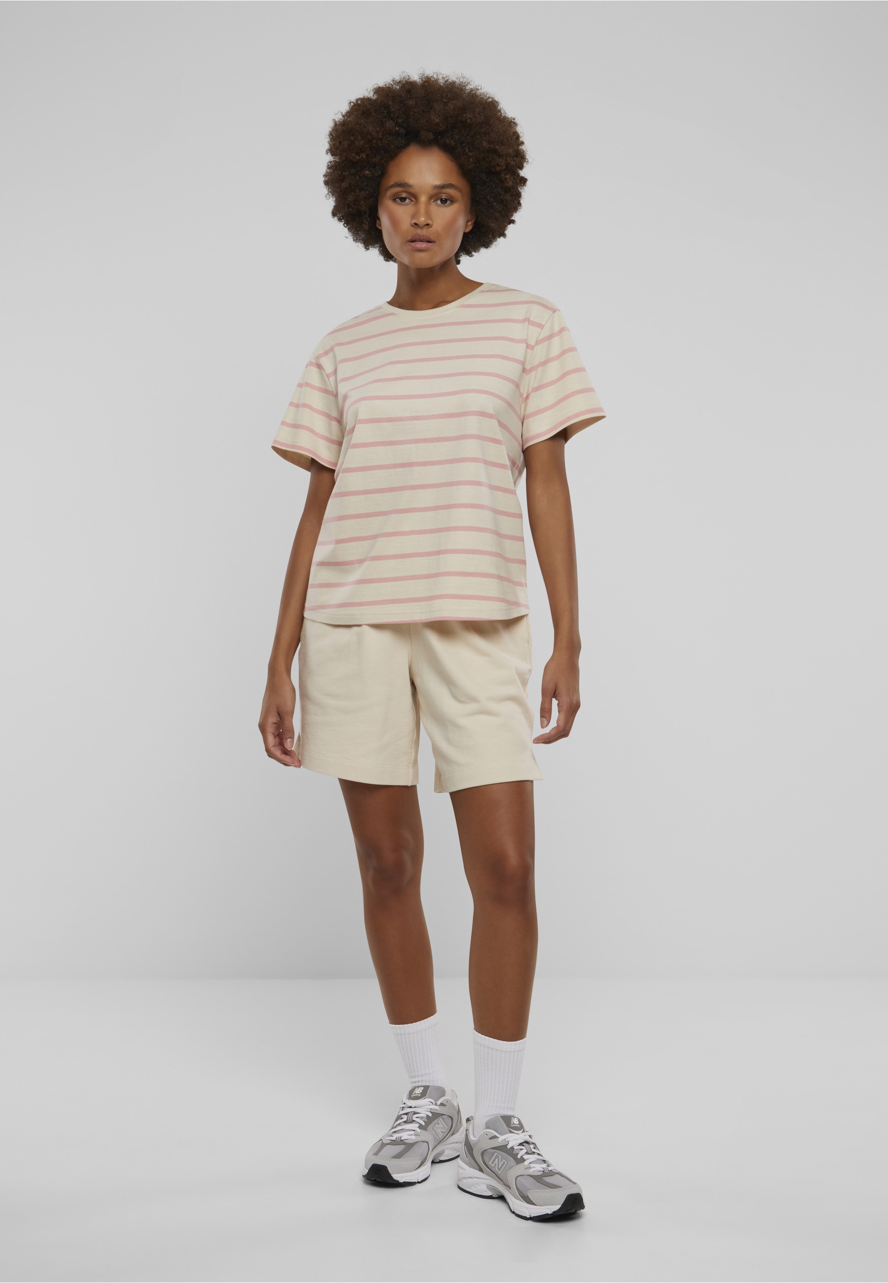 URBAN CLASSICS T-Shirt »Urban Classics Damen Ladies Striped Boxy Tee« 1 Stk.