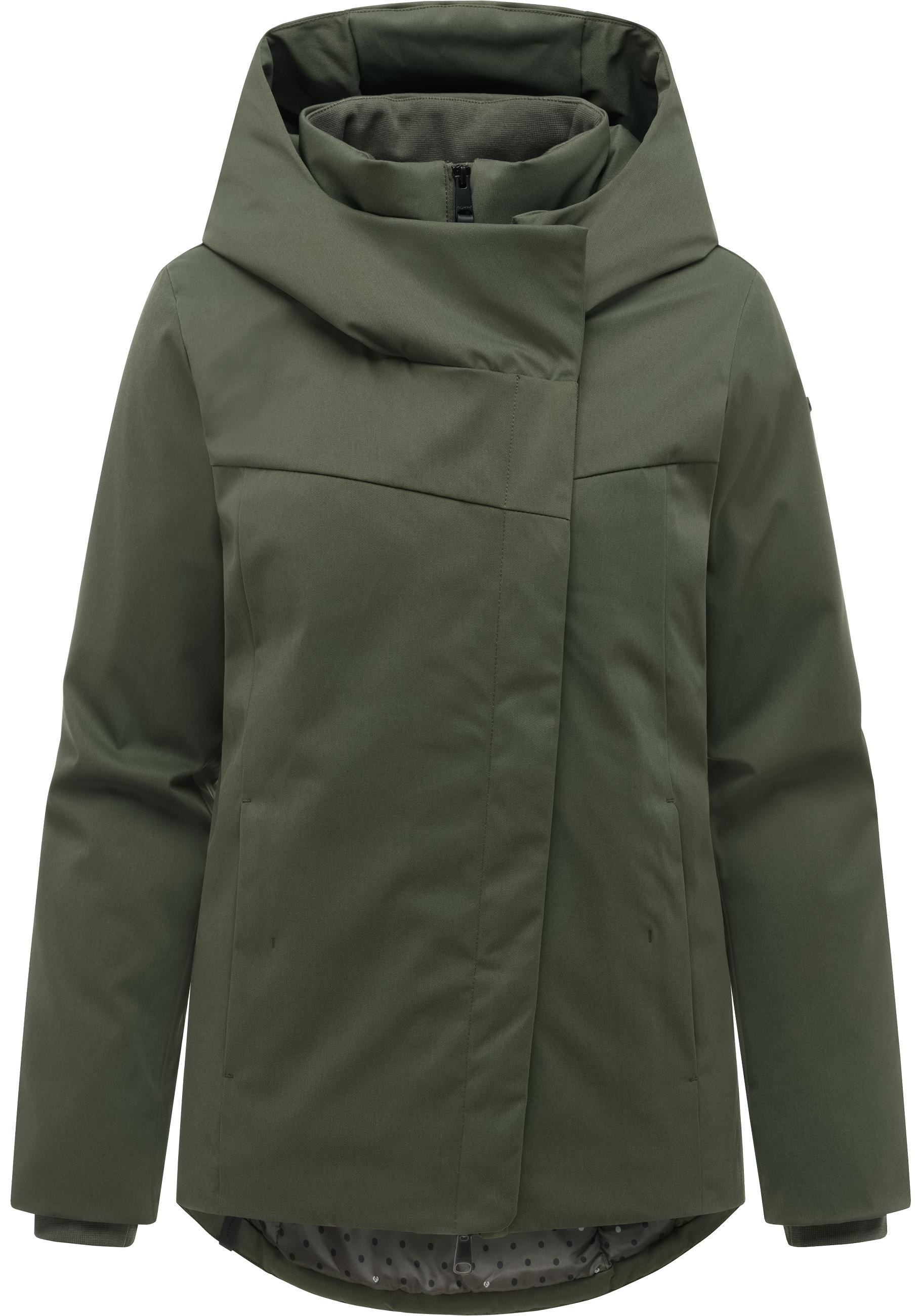 Ragwear Funktionsjacke "Pavleen Short Y" mit Kapuze Warme Damen Winterjacke mit Stehkragen und Kapuze