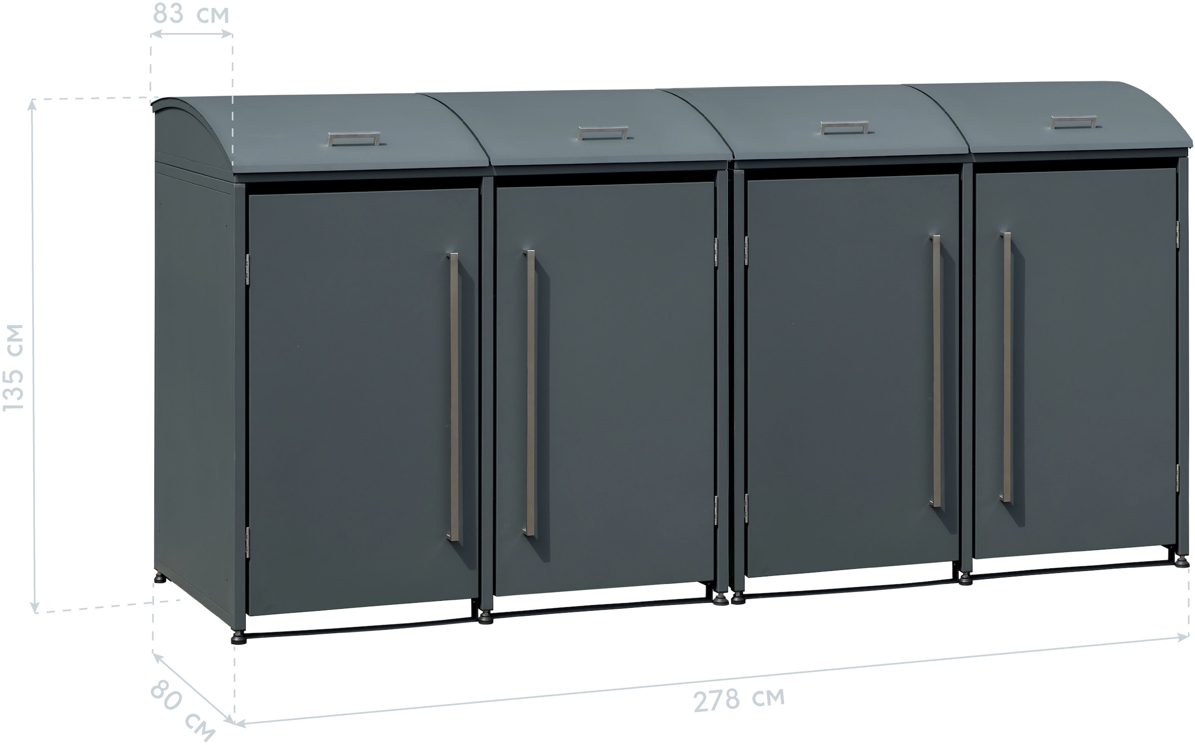 WESTMANN Mülltonnenbox »Moderna 4«, Platz für 4 Mülltonnen je 240 L, BxHxT: 278x83x135 cm
